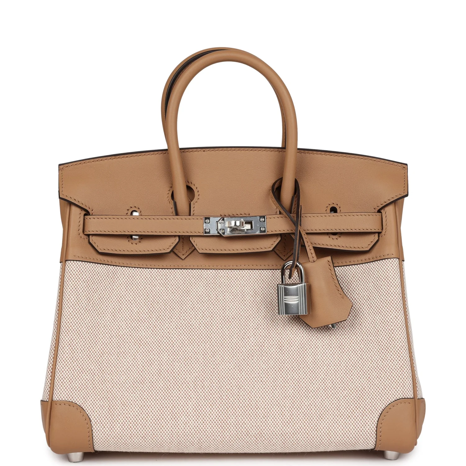 Replicate Hermes Birkin 25 Toile H and Chai Swift Palladium Hardware(1:1 replica)