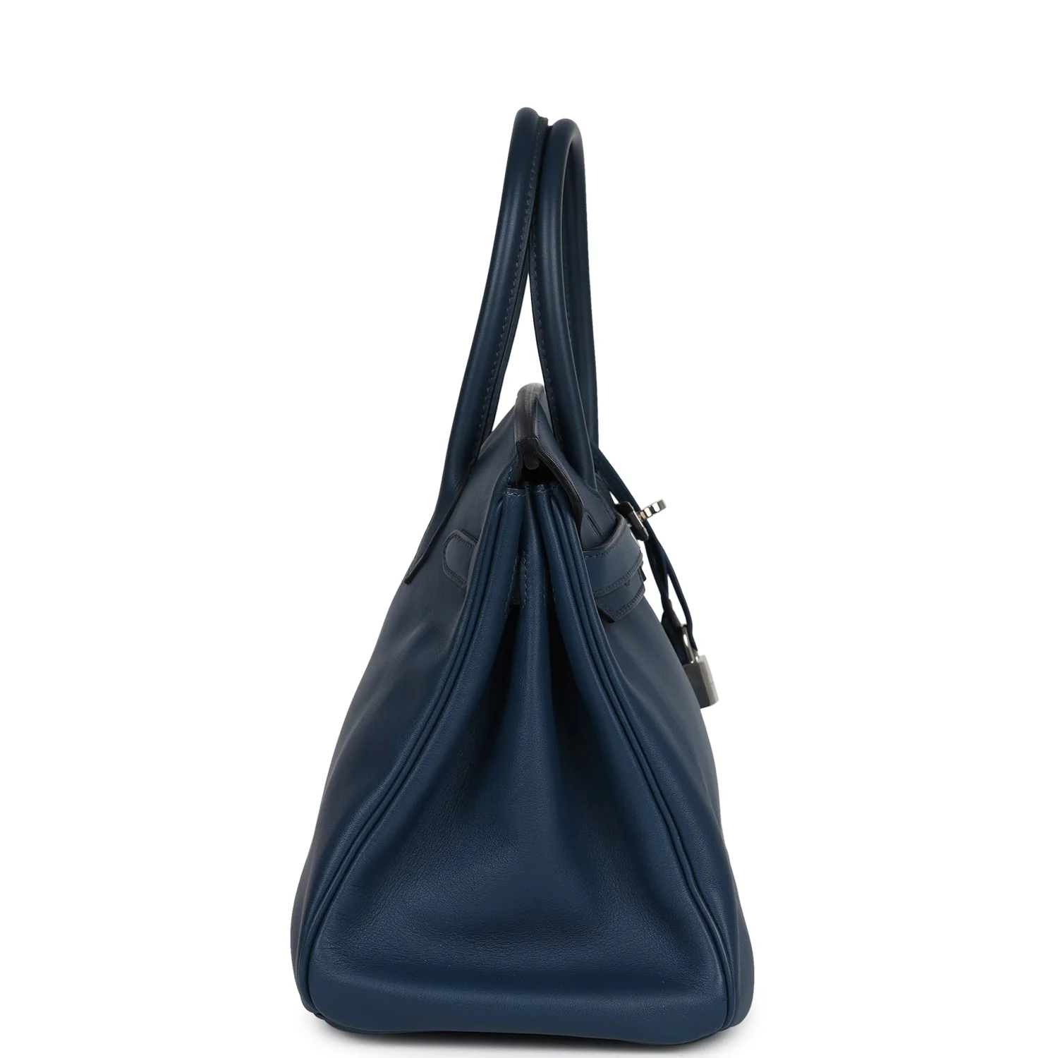 Replicate Hermes Birkin 30 Deep Bleu Swift Palladium Hardware(1:1 replica)