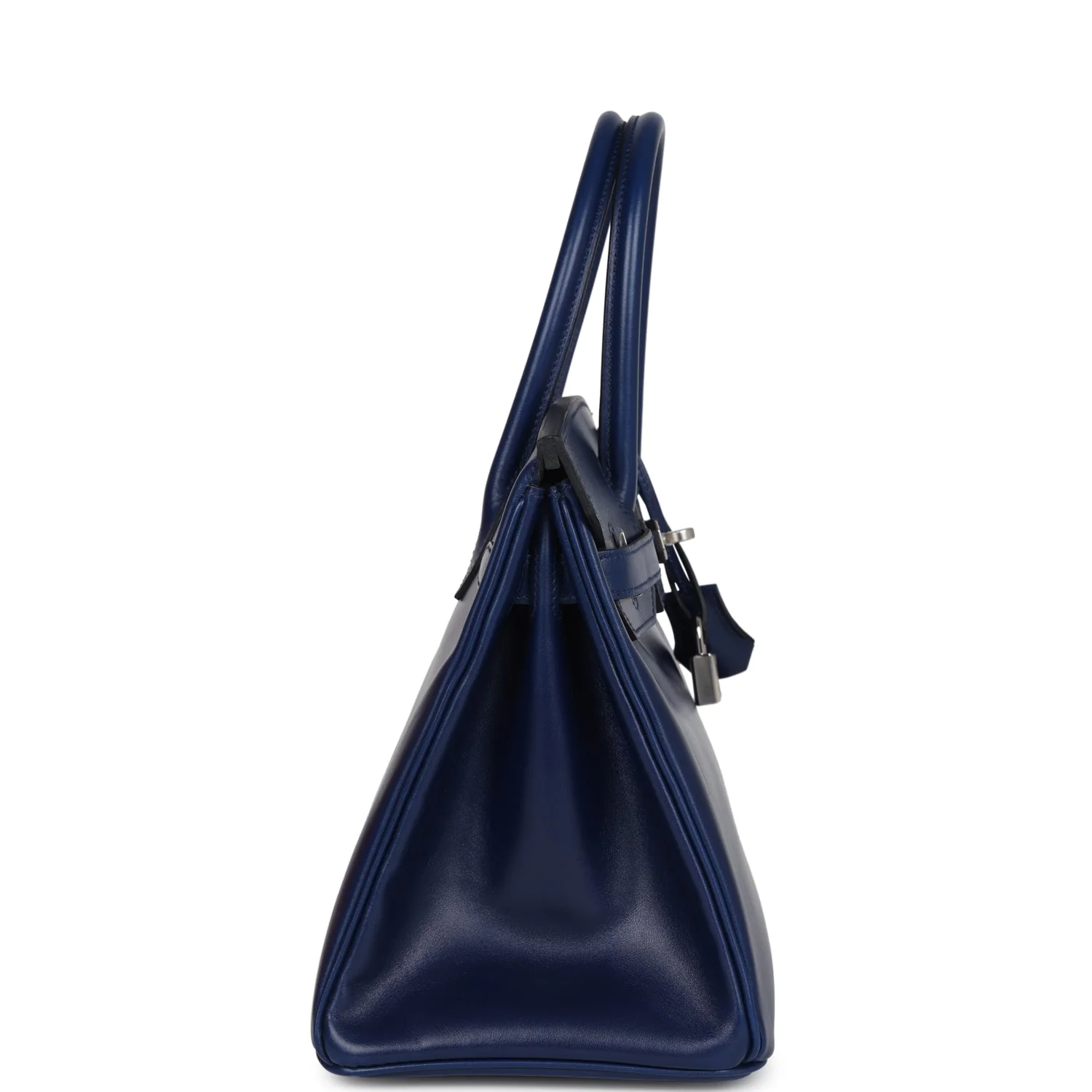 Replicate Hermes Birkin 30 Bleu Saphir Box Palladium Hardware(1:1 replica)