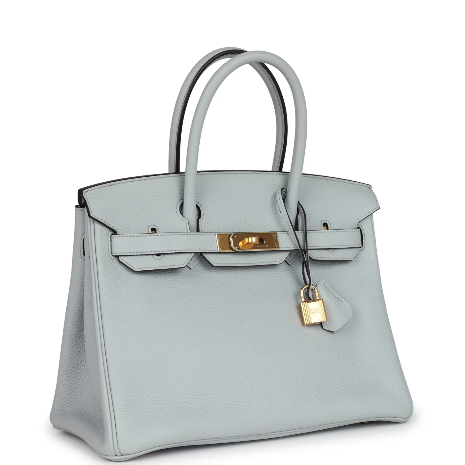Replicate Hermes Birkin 30 Bleu Pale Clemence Gold Hardware(1:1 replica)