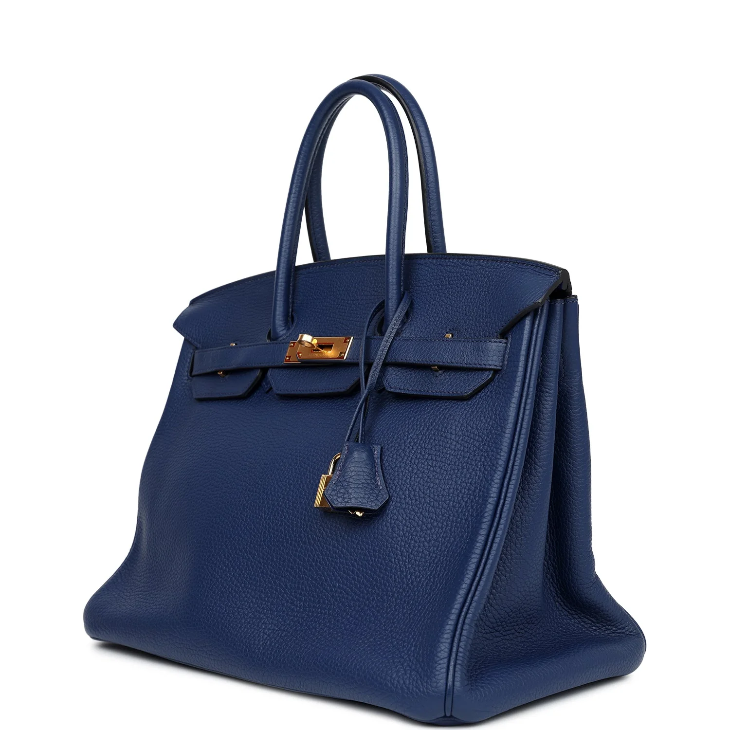 Replicate Hermes Birkin 35 Bleu Saphir Clemence Gold Hardware(1:1 replica)