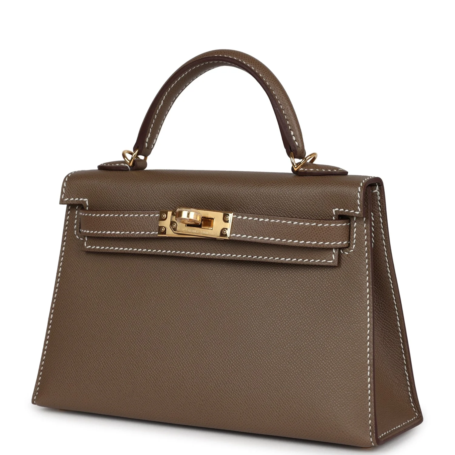 Replicate Hermes Kelly Sellier 20 Etoupe Madame Gold Hardware(1:1 replica)