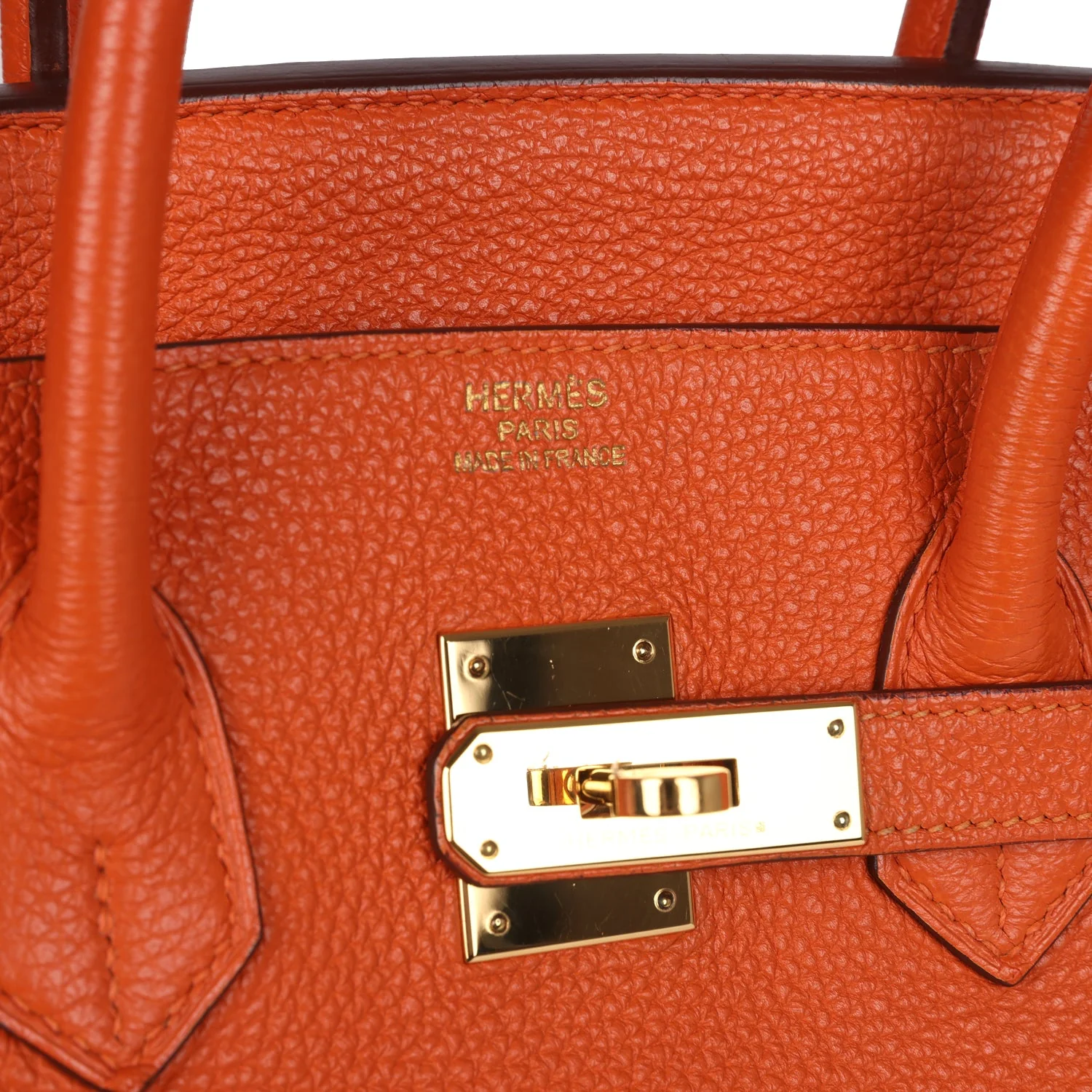 Replicate Hermes Birkin 35 Orange Togo Gold Hardware(1:1 replica)