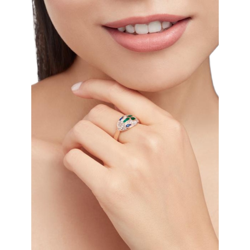 Replicate Serpenti Seduttori gilded snake ring(1:1 replica)