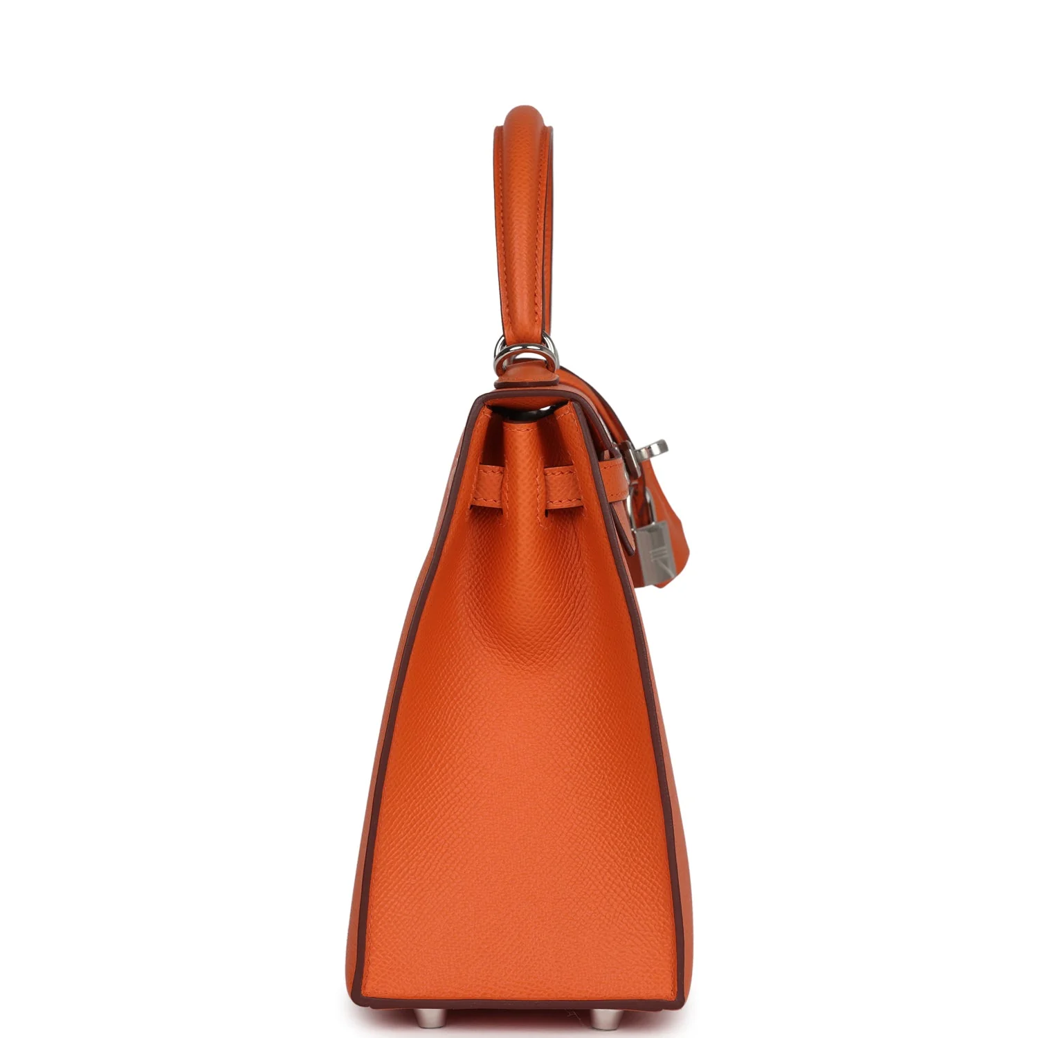 Replicate Hermes Kelly Sellier 25 Orange Epsom Palladium Hardware(1:1 replica)