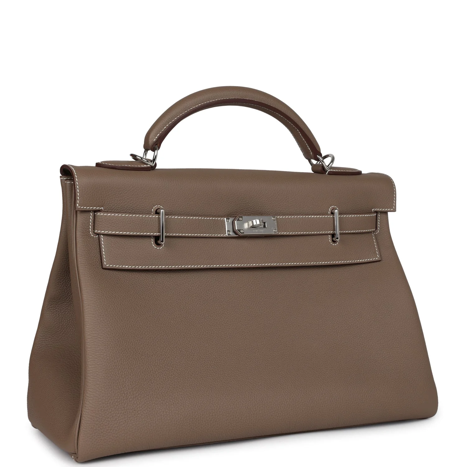 Replicate Hermes Kelly 42 Maxi Etoupe Togo Palladium Hardware(1:1 replica)