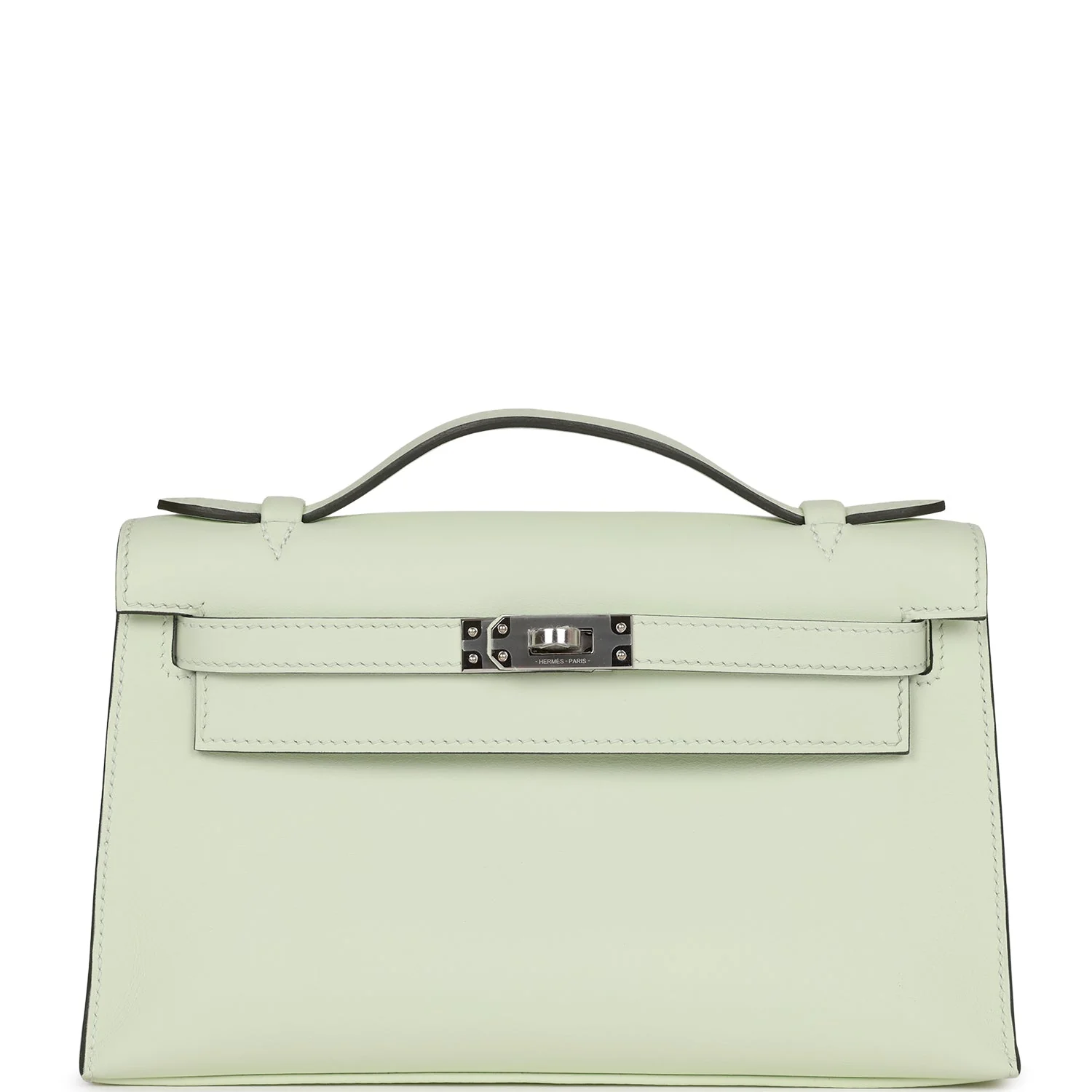 Replicate Hermes Kelly Pochette Vert Fizz Swift Palladium Hardware(1:1 replica)