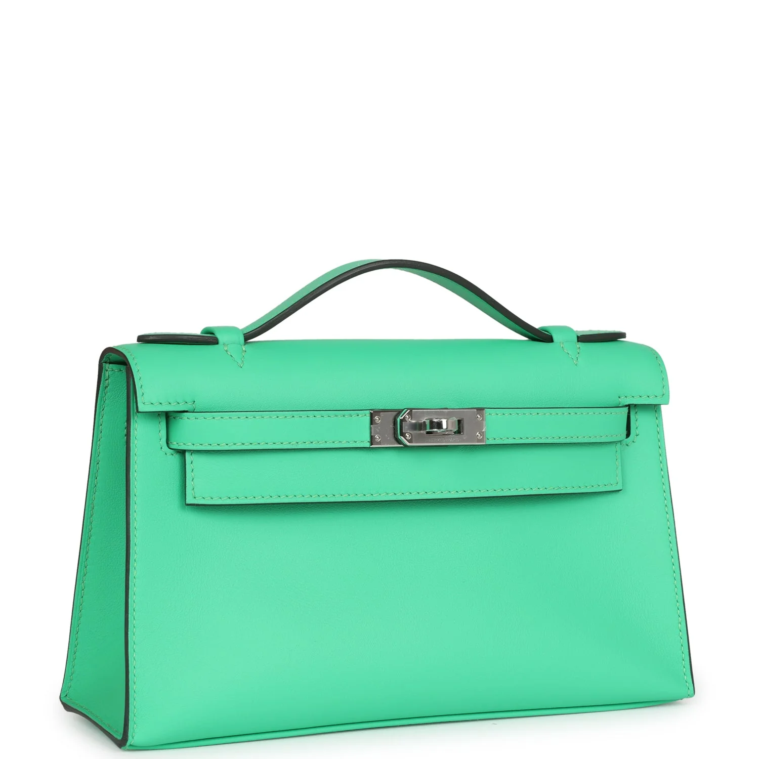 Replicate Hermes Kelly Pochette Vert Comics Swift Palladium Hardware(1:1 replica)