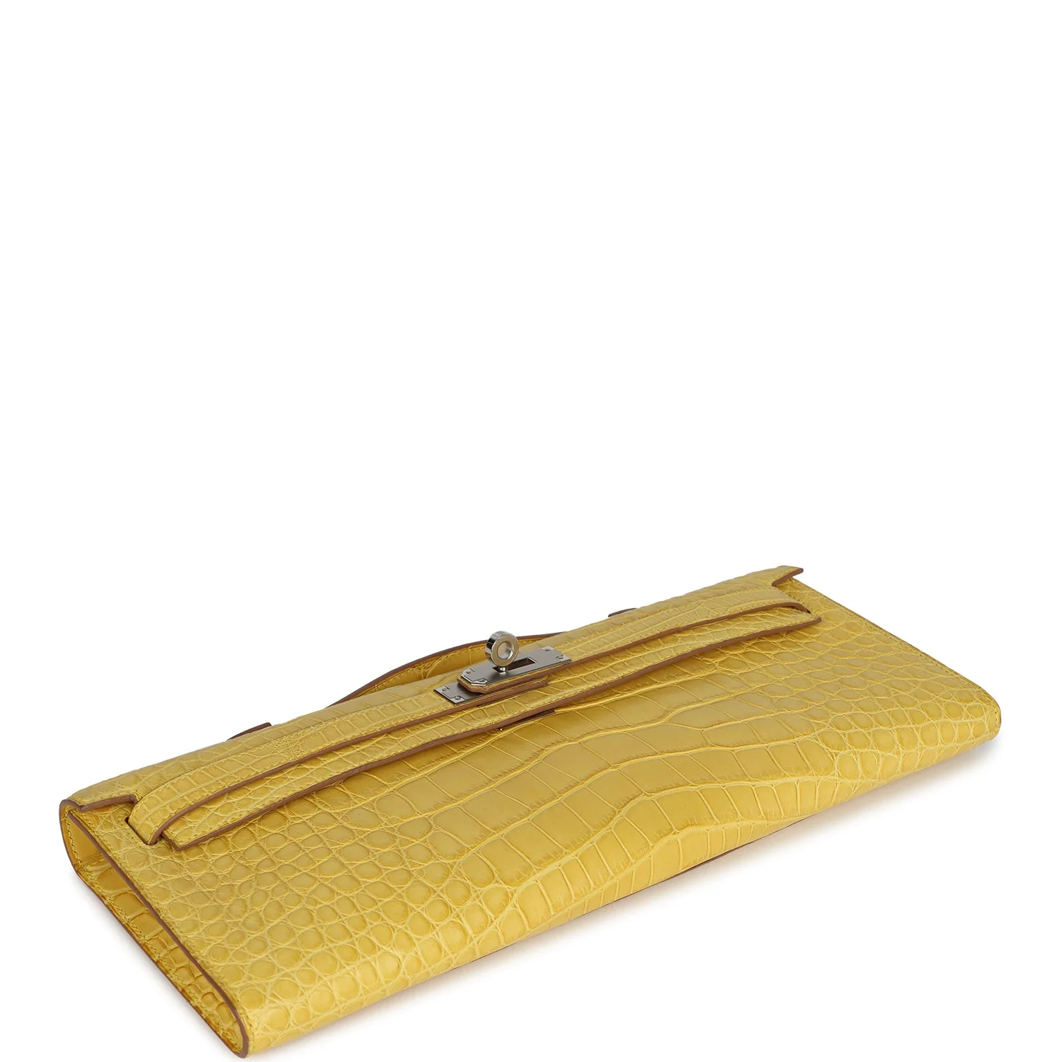 Replicate Hermes Kelly Cut Mimosa Matte Alligator Palladium Hardware(1:1 replica)