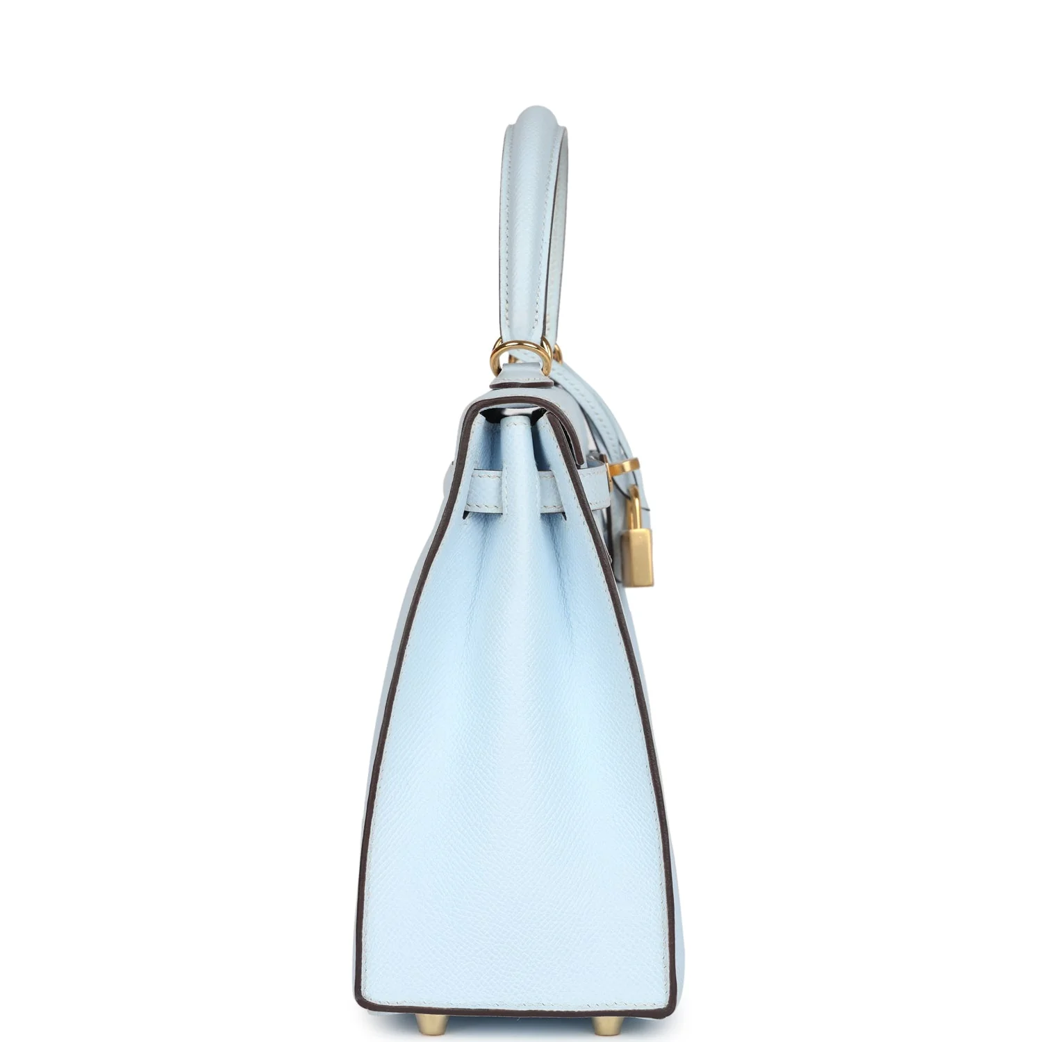 Replicate Hermes Kelly Sellier 25 Bleu Brume Epsom Gold Hardware(1:1 replica)