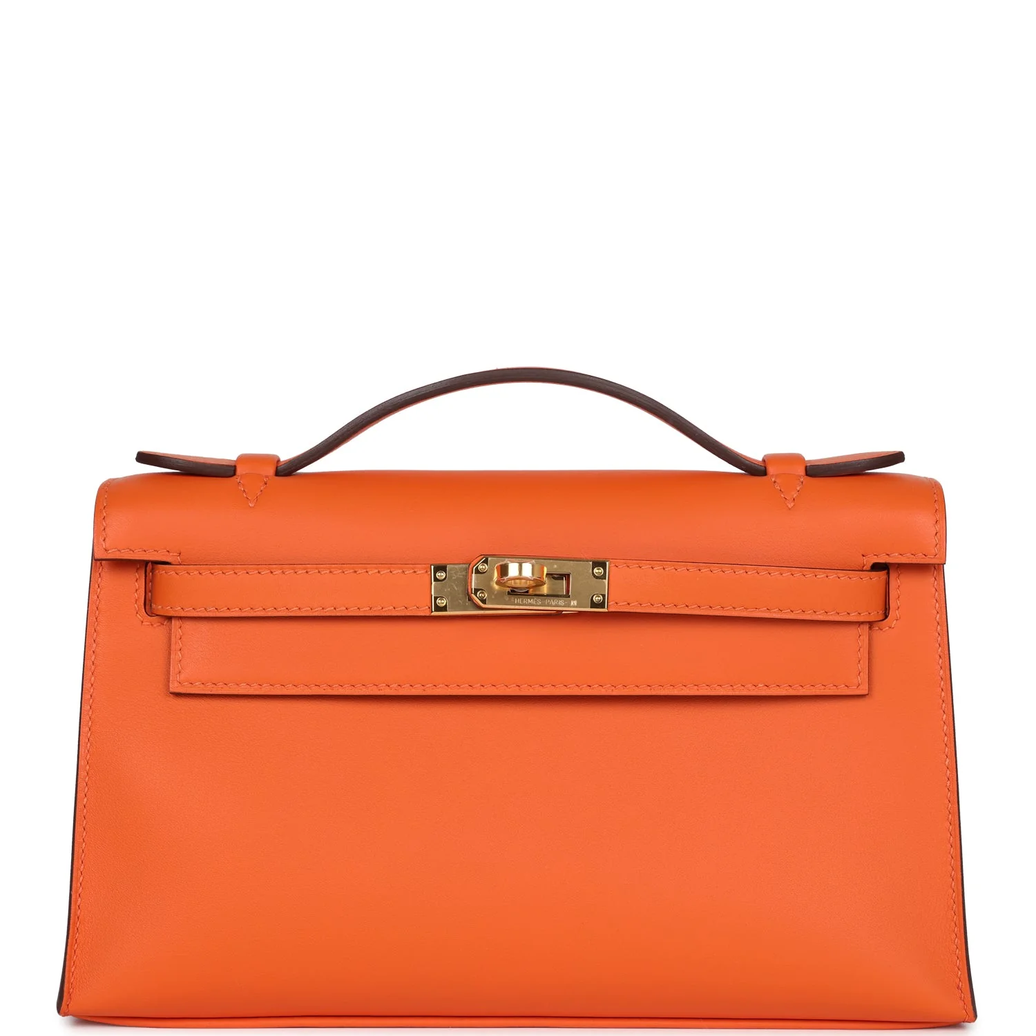 Replicate Hermes Special Order (HSS) Kelly Pochette Orange Verso Swift Gold Hardware(1:1 replica)
