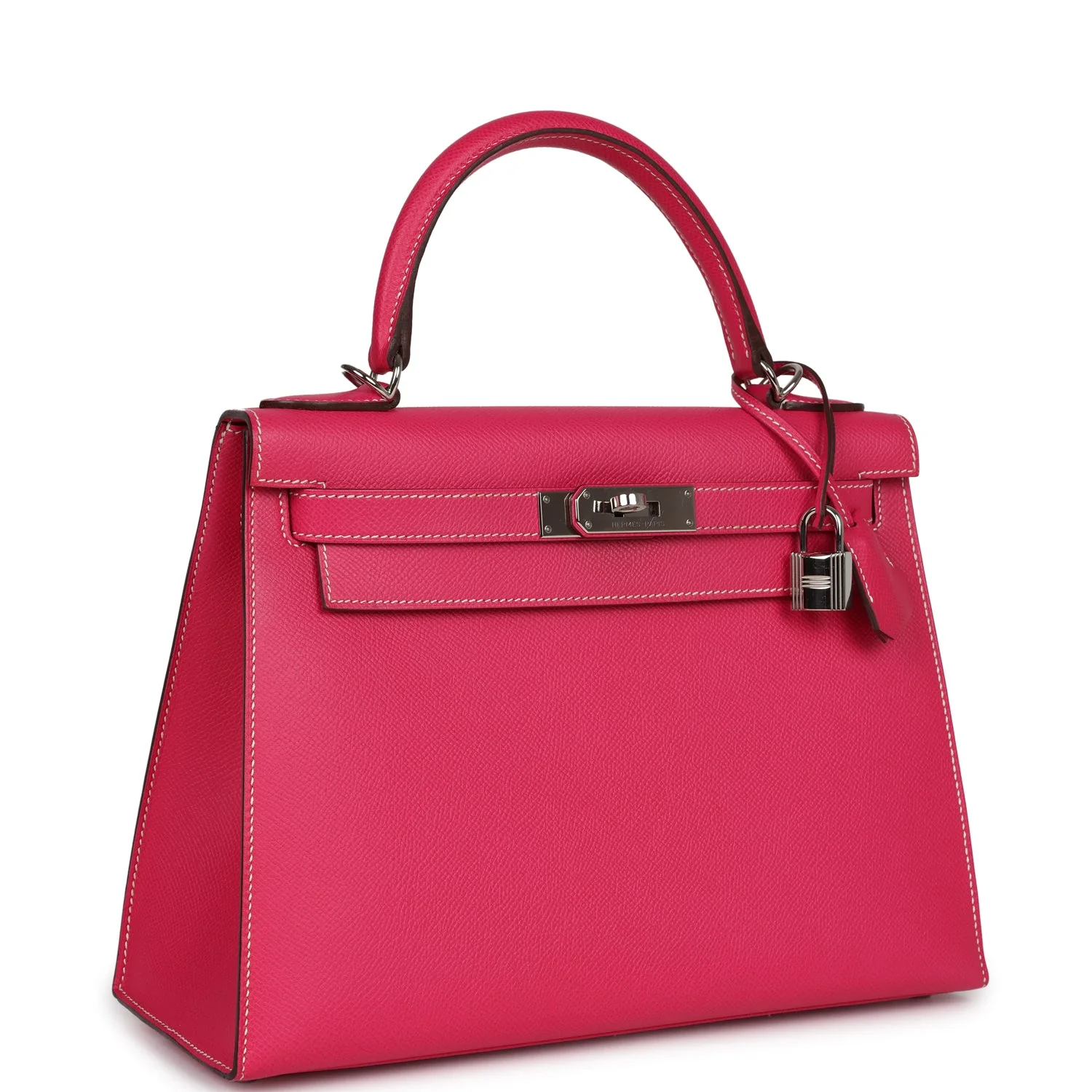 Replicate Hermes Kelly Sellier 28 Rose Tyrien Epsom Palladium Hardware(1:1 replica)