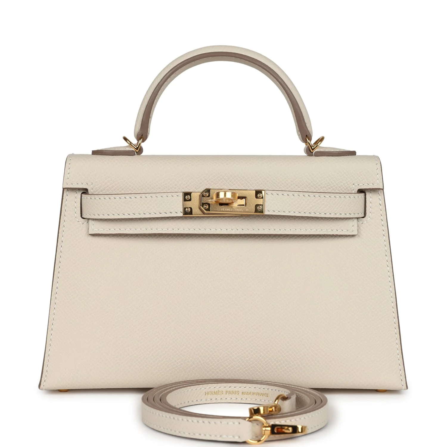 Replicate Hermes Kelly Sellier 20 Craie Epsom Gold Hardware(1:1 replica)