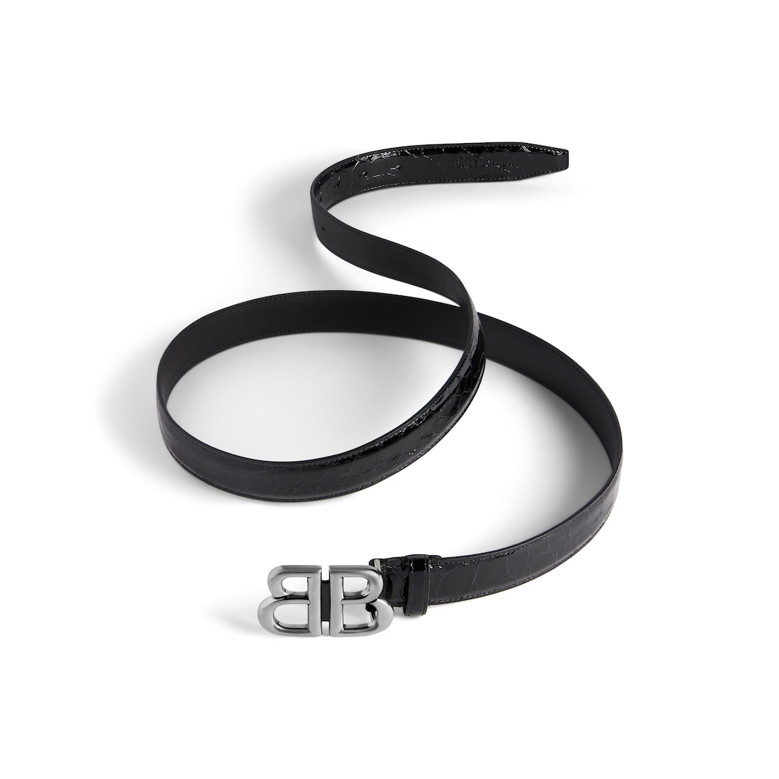 Replicate Women s Monaco Belt Crocodile Embossed in Black(1:1 replica)