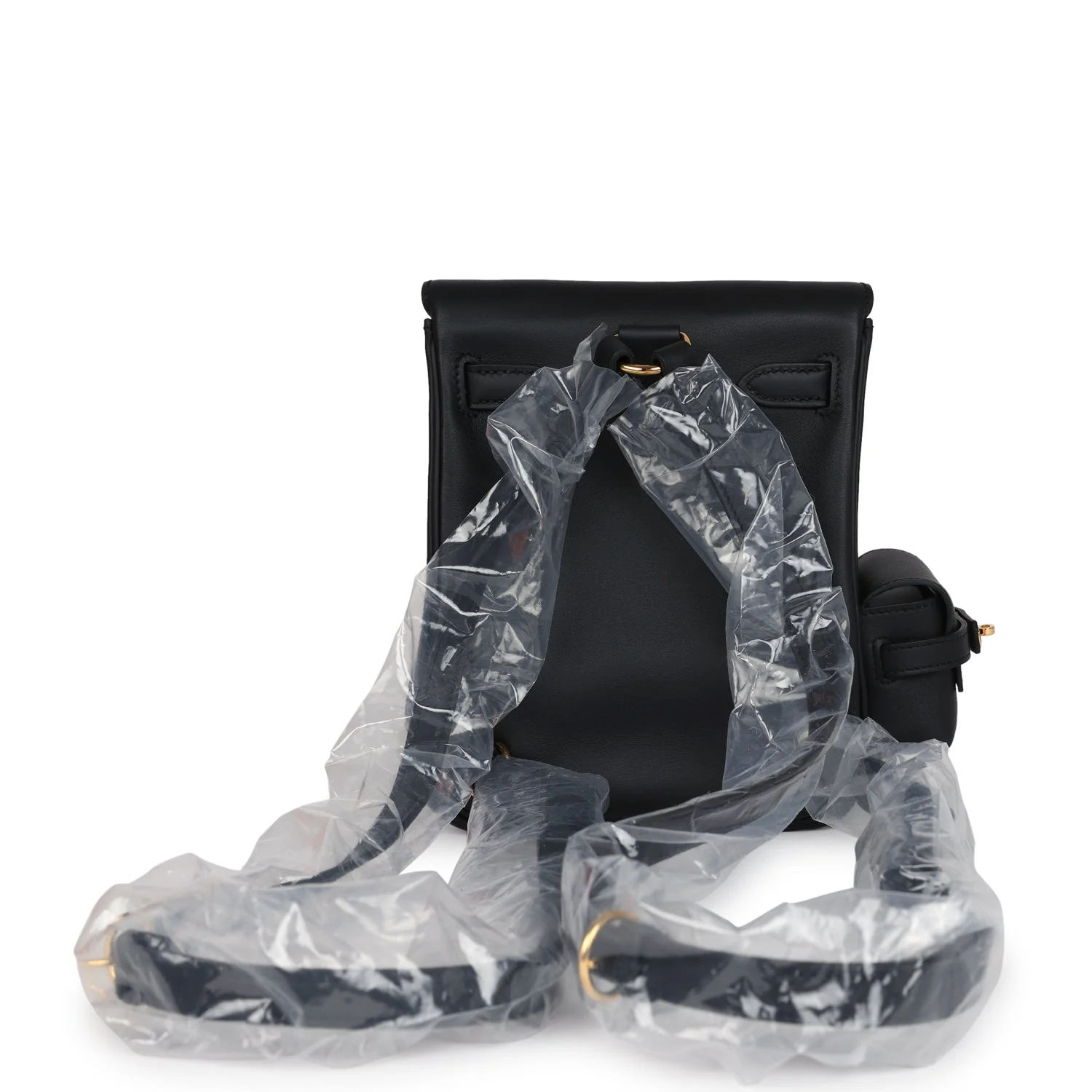 Replicate Hermes Mini Kelly Jump Backpack Black Swift Gold Hardware(1:1 replica)