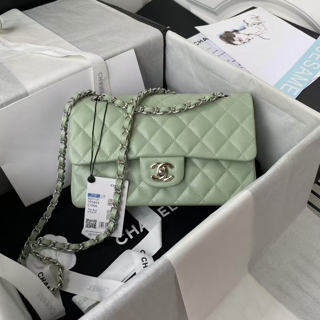 Replicate Chanel Small Classic Handbag Caviar Silver Hardware(1:1 replica)