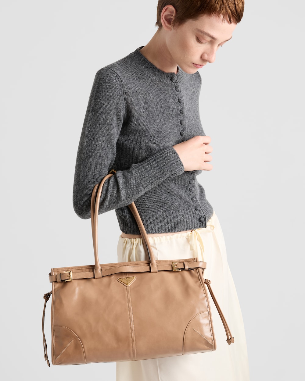 Replicate Prada Bonnie Large Leather Handbag(1:1 replica)