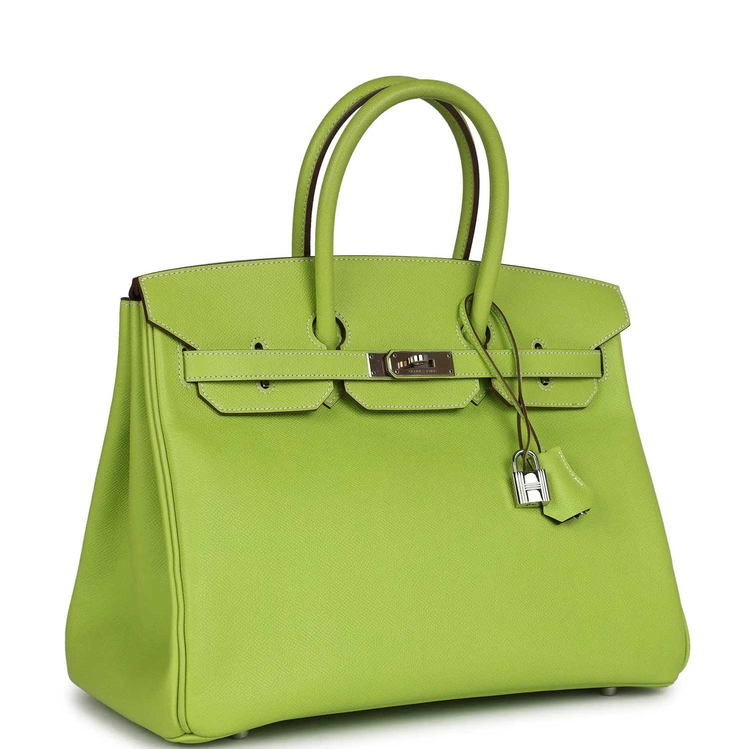 Replicate Hermes Birkin 35 Kiwi Candy Epsom Palladium Hardware(1:1 replica)