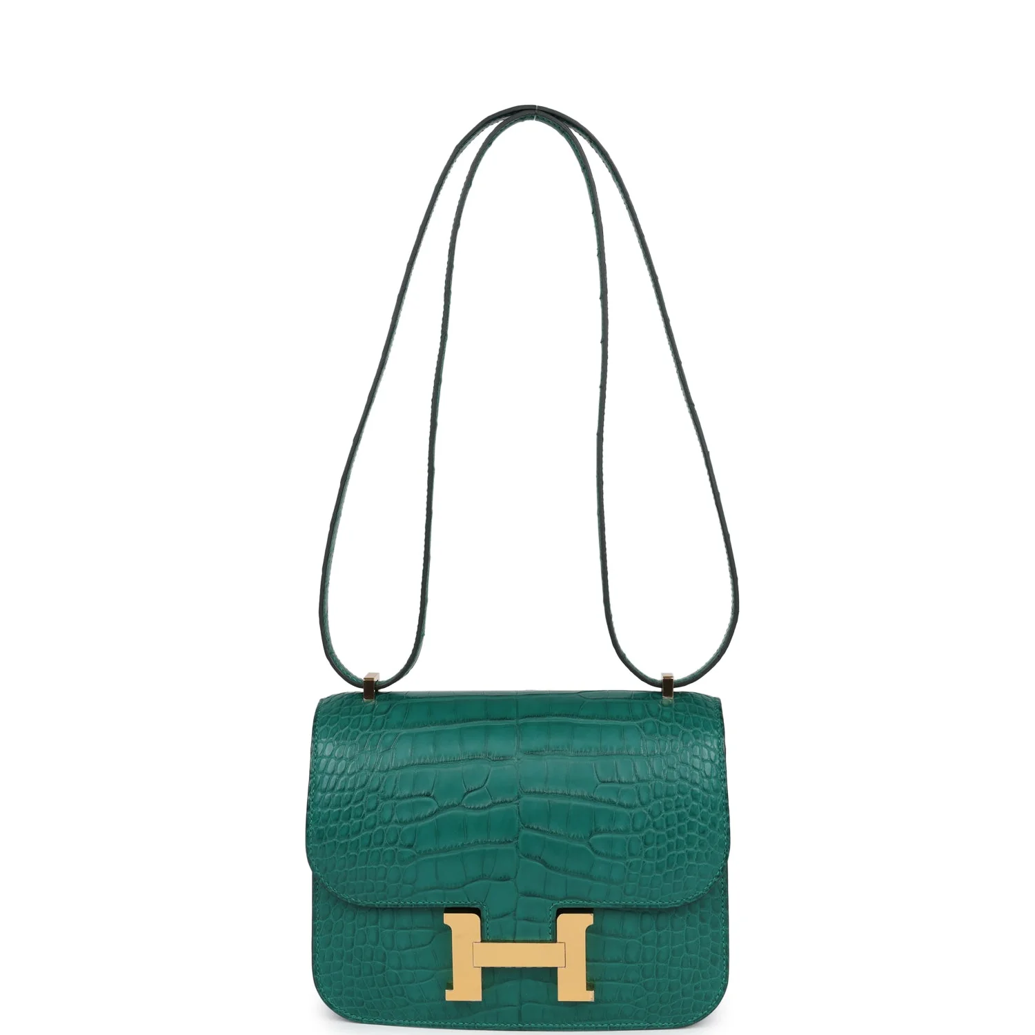 Replicate Hermes Constance 18 Malachite Matte Alligator Gold Hardware(1:1 replica)