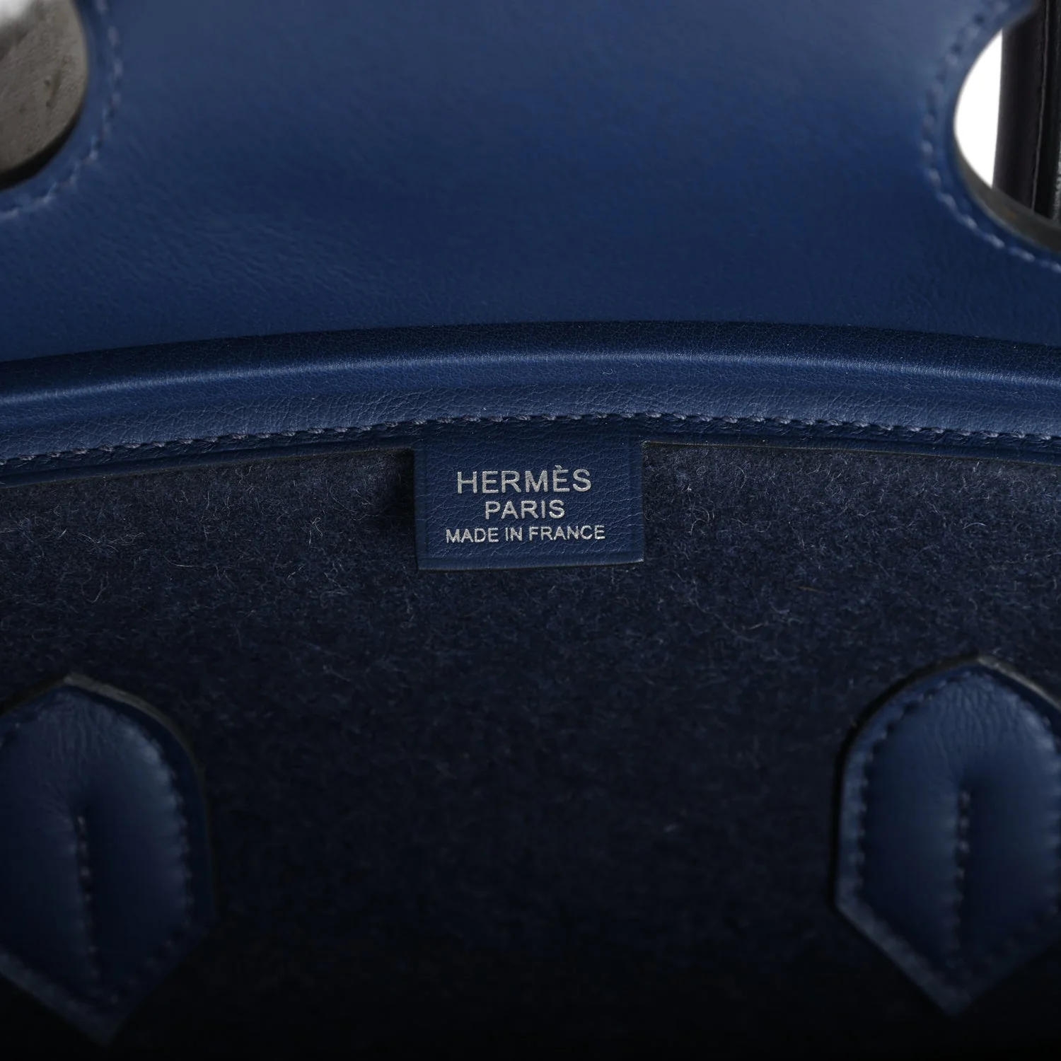 Replicate Hermes Birkin 35 Bleu Nuit Feutre Wool and Bleu De Malte Swift Palladium Hardware(1:1 replica)