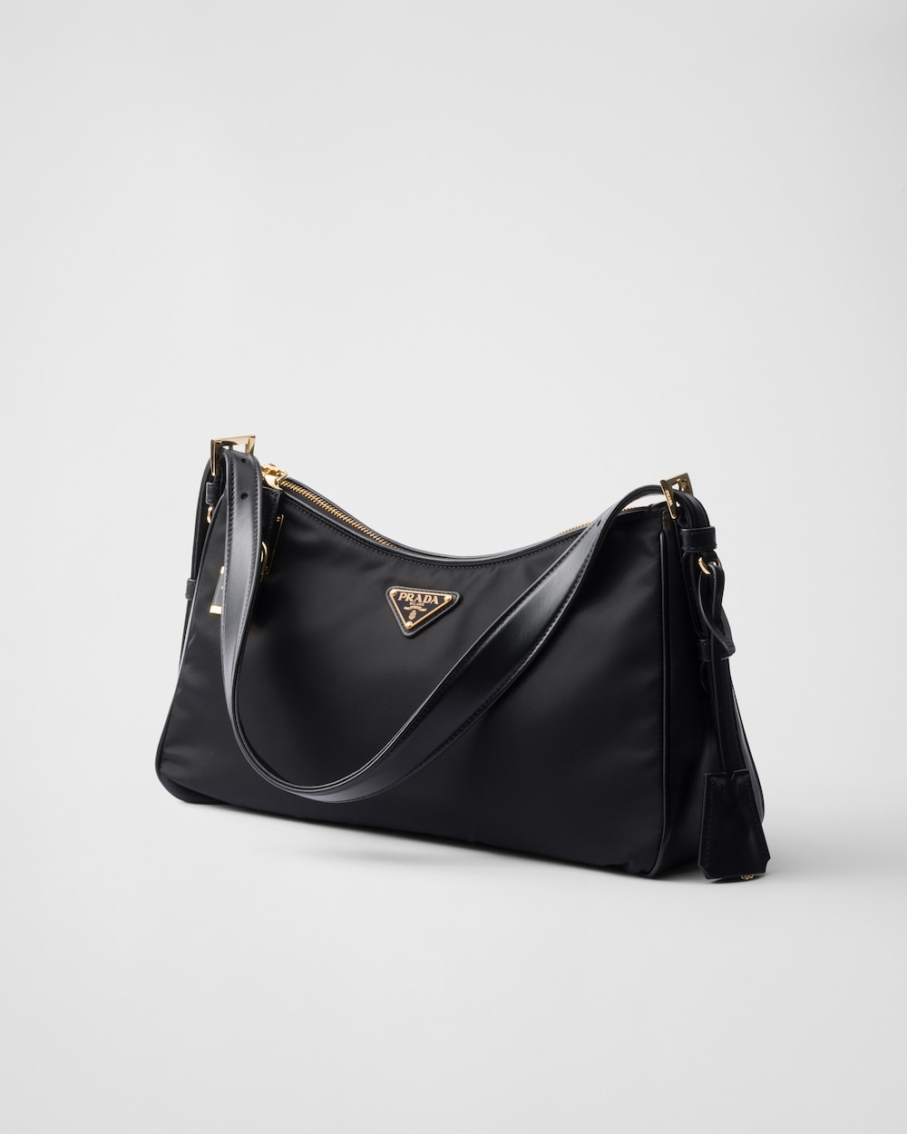 Replicate Prada Aimée Large Re-Nylon and Leather Shoulder Bag With Padlock(1:1 replica)