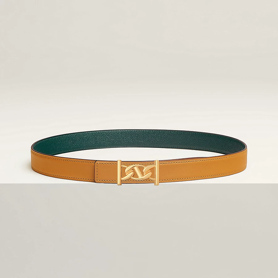 Replicate My H belt buckle   Reversible leather strap 24 mm(1:1 replica)