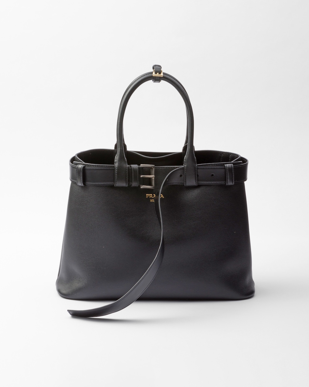 Replicate Prada Buckle Large Leather Handbag With Belt(1:1 replica)