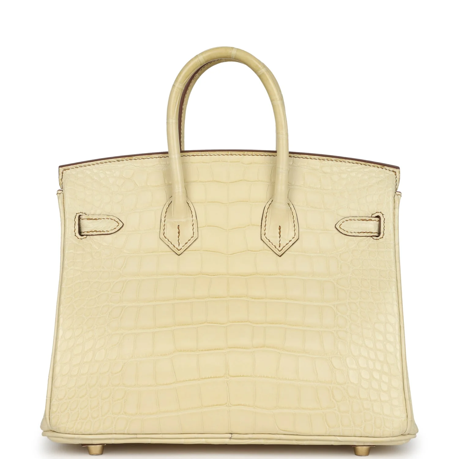 Replicate Hermes Special Order (HSS) Birkin 25 Vanille Matte Alligator Brushed Gold Hardware(1:1 replica)