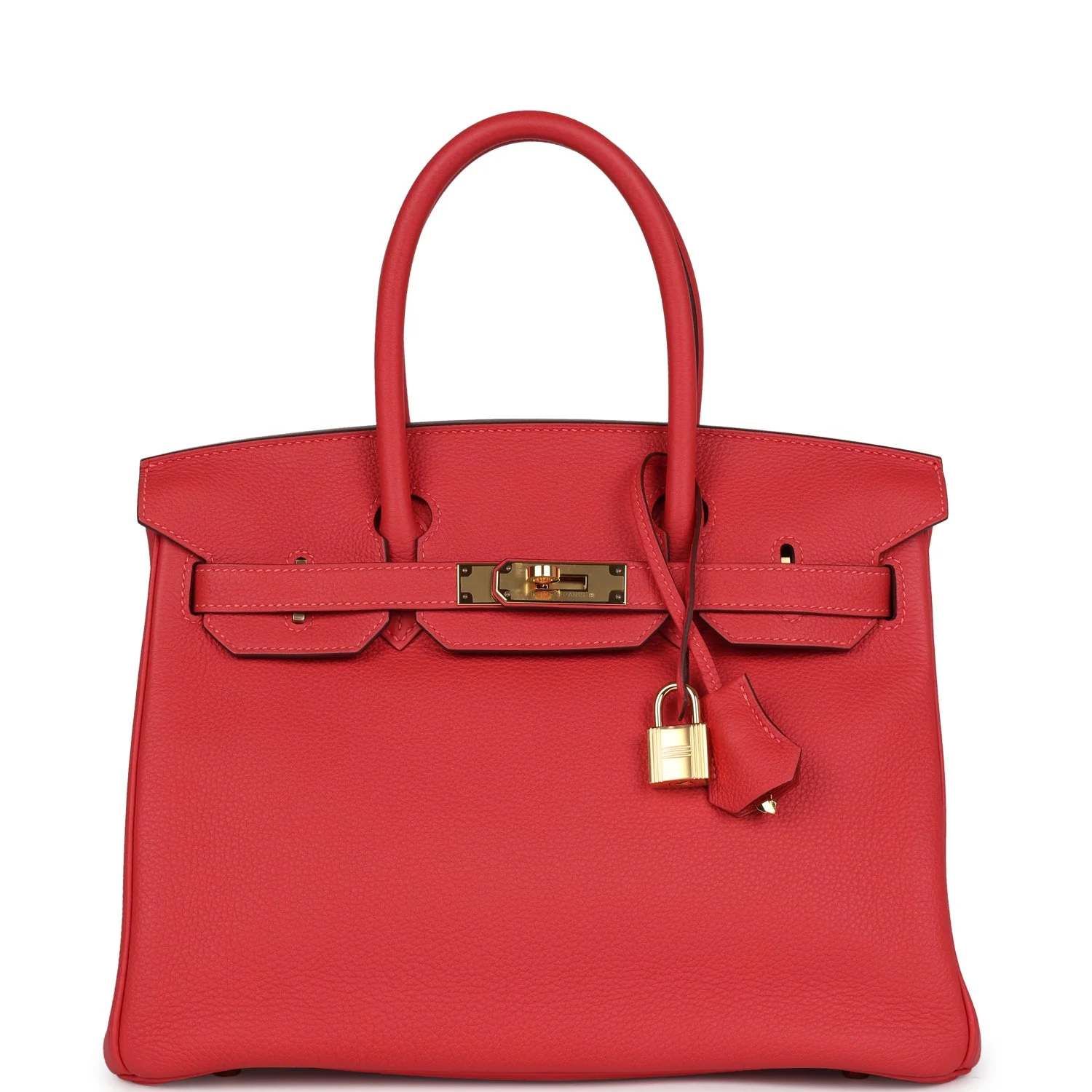 Replicate Hermes Birkin 30 Rouge Pivoine Togo Gold Hardware(1:1 replica)