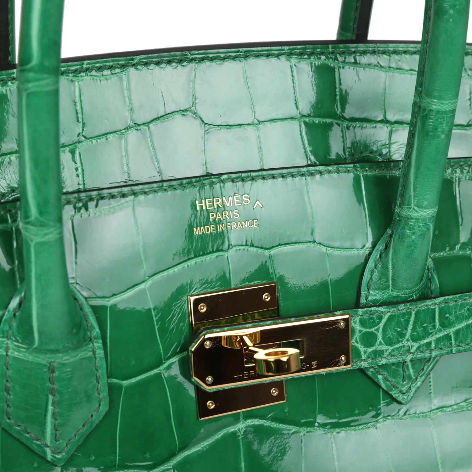 Replicate Hermes Birkin 35 Cactus Shiny Porosus Crocodile Gold Hardware(1:1 replica)