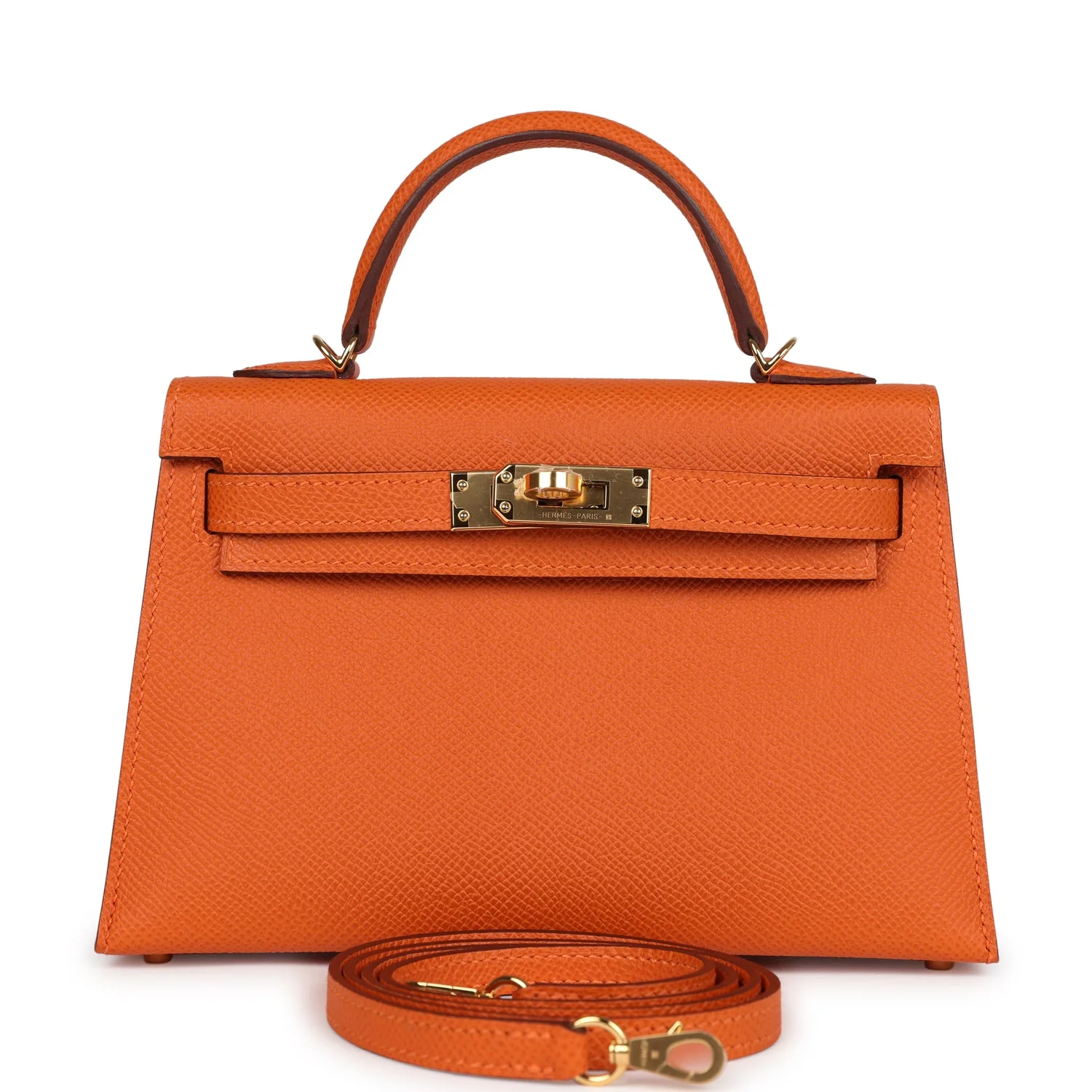 Replicate Hermes Kelly Sellier 20 Orange Epsom Gold Hardware(1:1 replica)