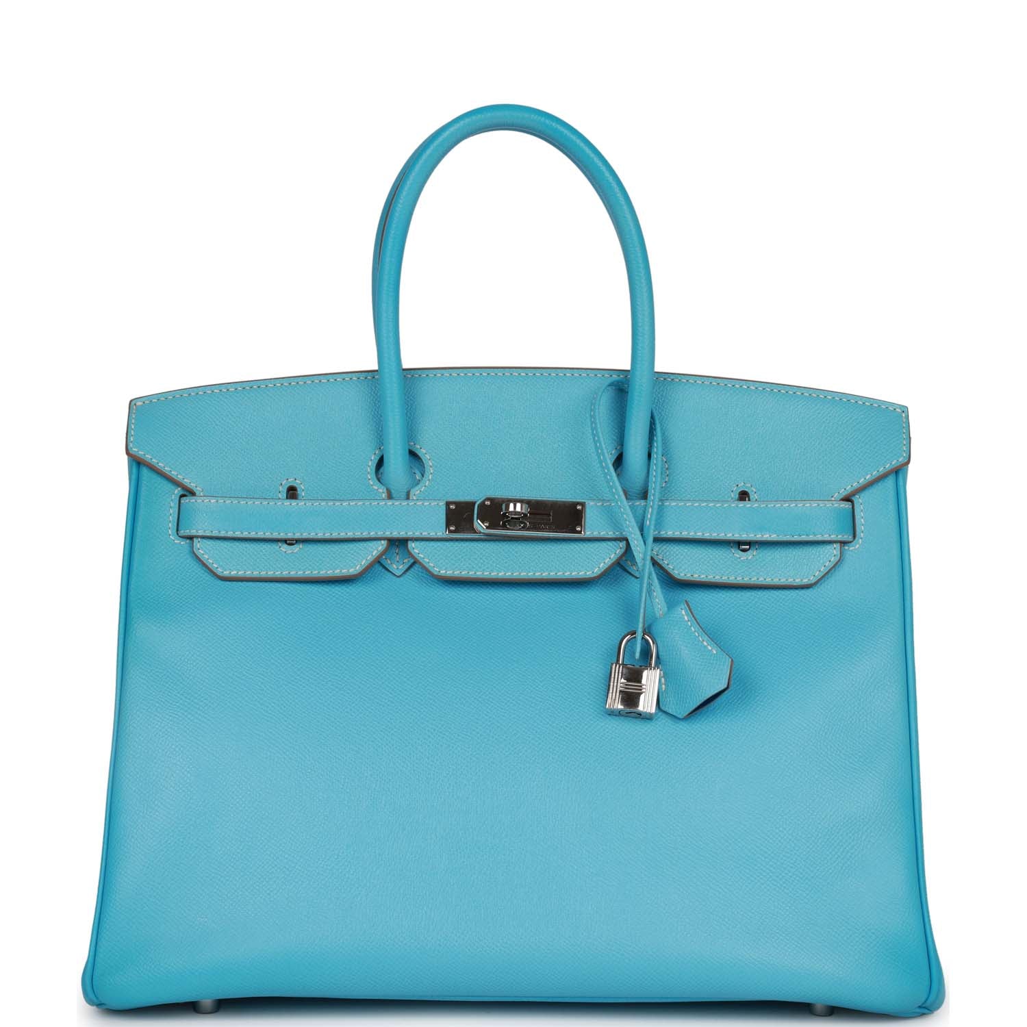 Replicate Hermes Birkin 35 Celeste Candy Epsom Palladium Hardware(1:1 replica)
