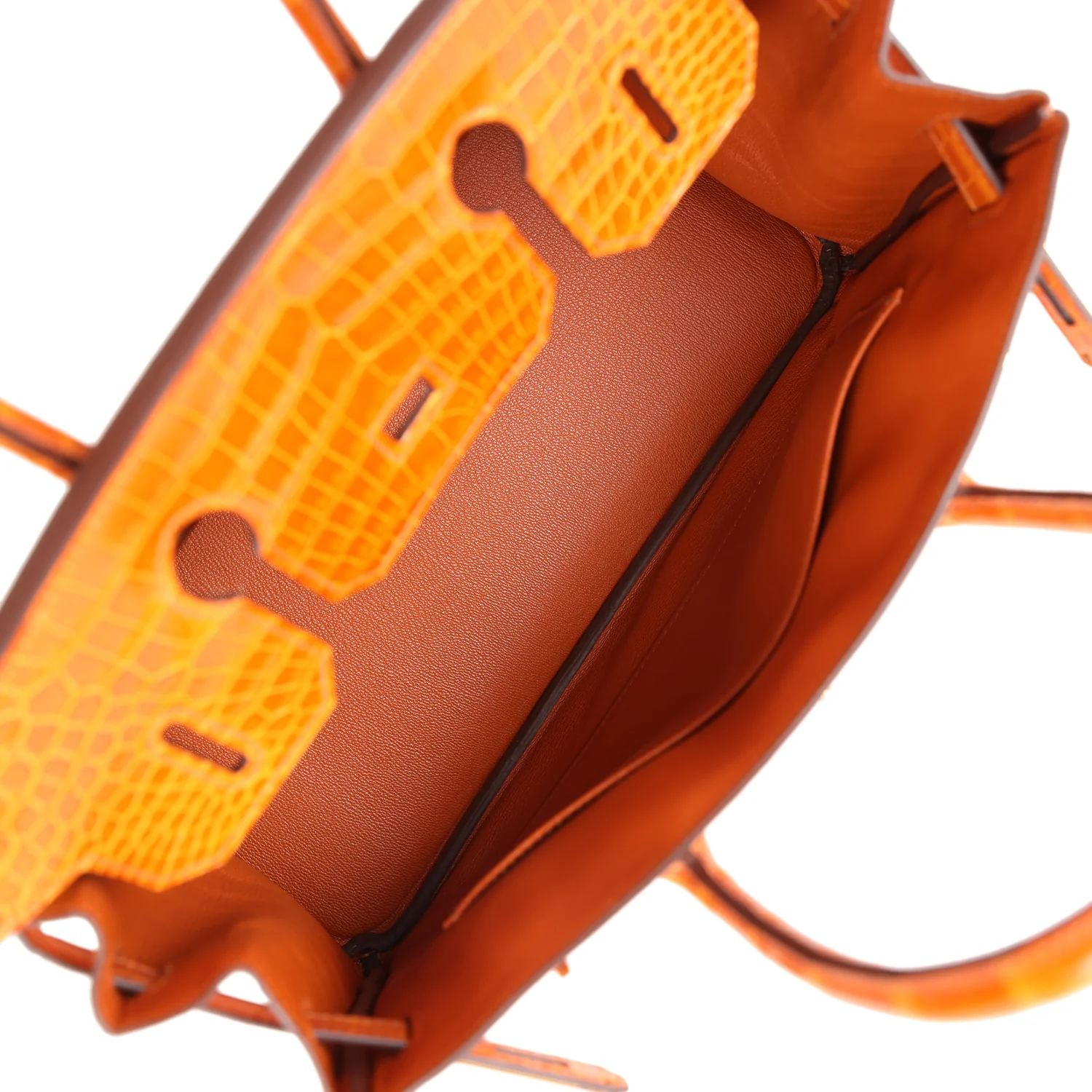 Replicate Hermes Birkin 30 Pain D' Epice Shiny Porosus Crocodile Gold Hardware(1:1 replica)