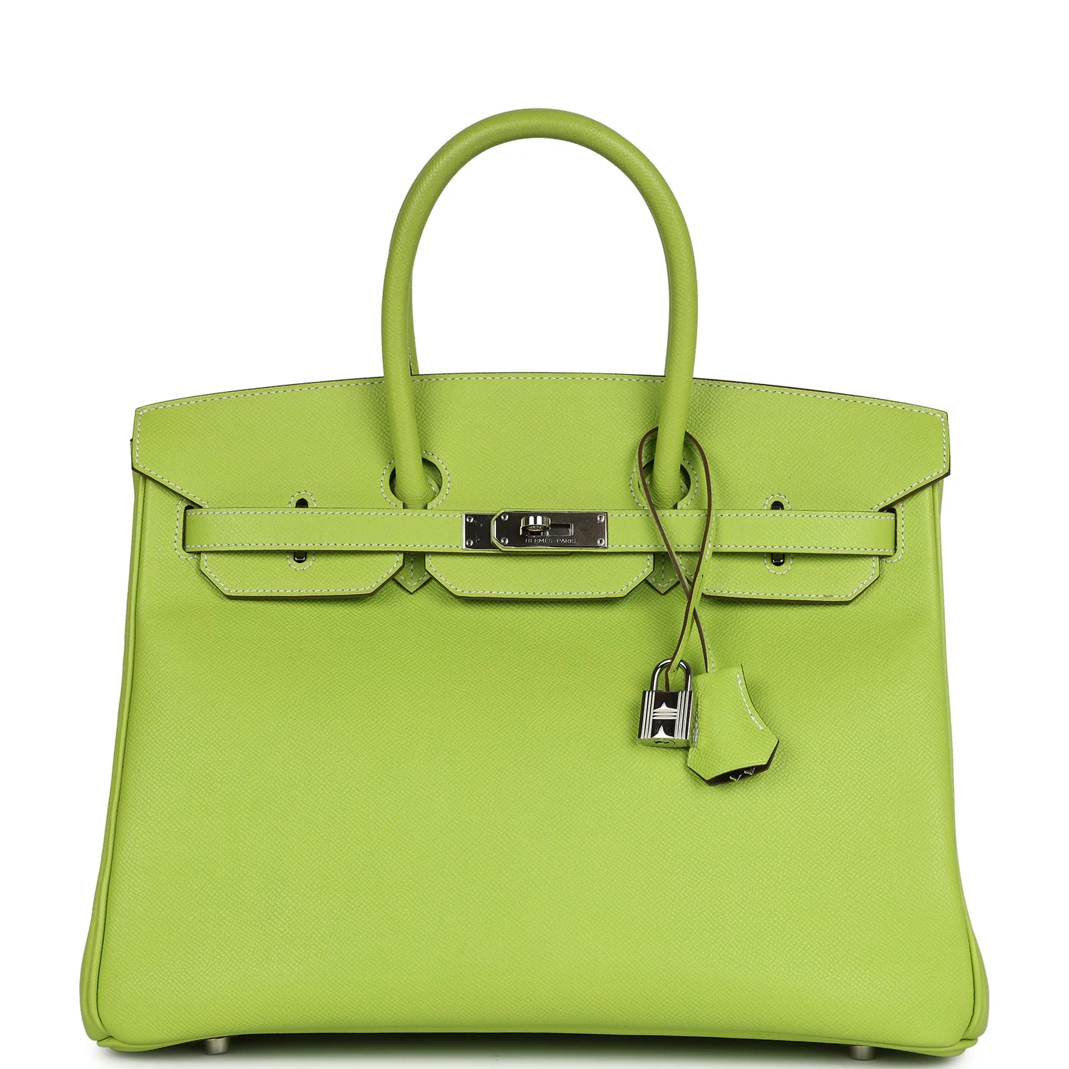 Replicate Hermes Birkin 35 Kiwi Candy Epsom Palladium Hardware(1:1 replica)