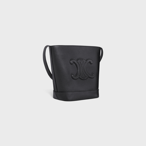 Replicate SMALL BUCKET CUIR TRIOMPHE IN GRAINED CALFSKIN BLACK(1:1 replica)