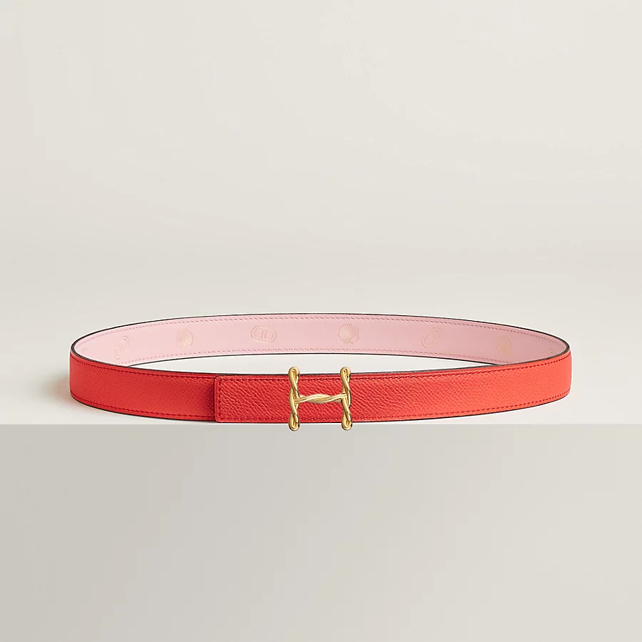 Replicate H Torsade belt buckle   Hermès sur Mer reversible leather strap 24 mm(1:1 replica)