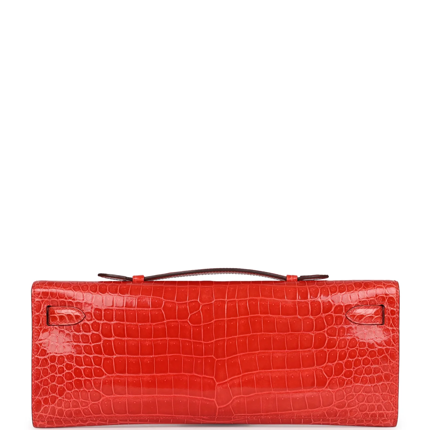 Replicate Hermes Kelly Cut Orange Poppy Shiny Porosus Crocodile Gold Hardware(1:1 replica)