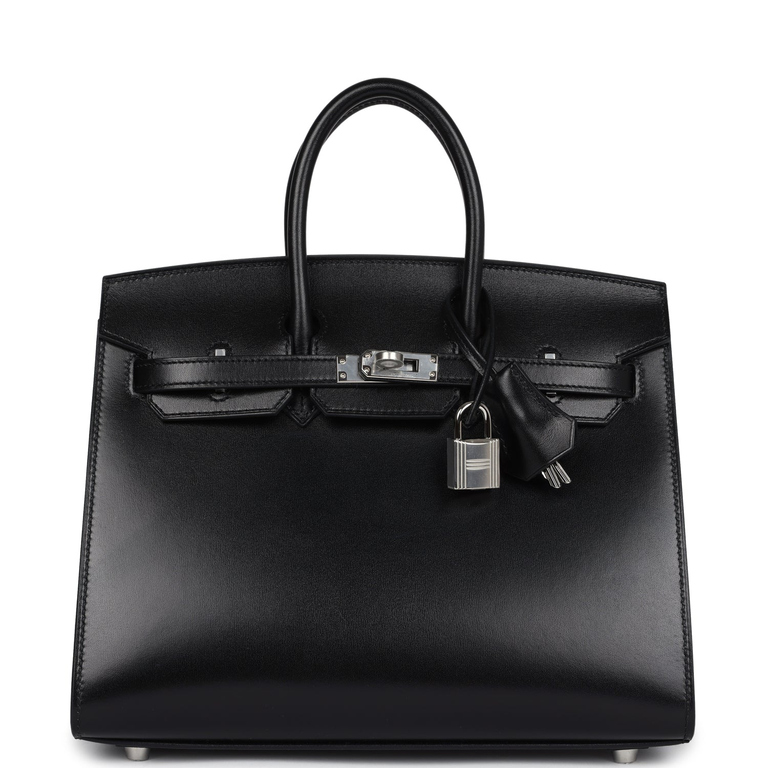 Replicate Hermes Birkin Sellier 25 Black Box Palladium Hardware(1:1 replica)