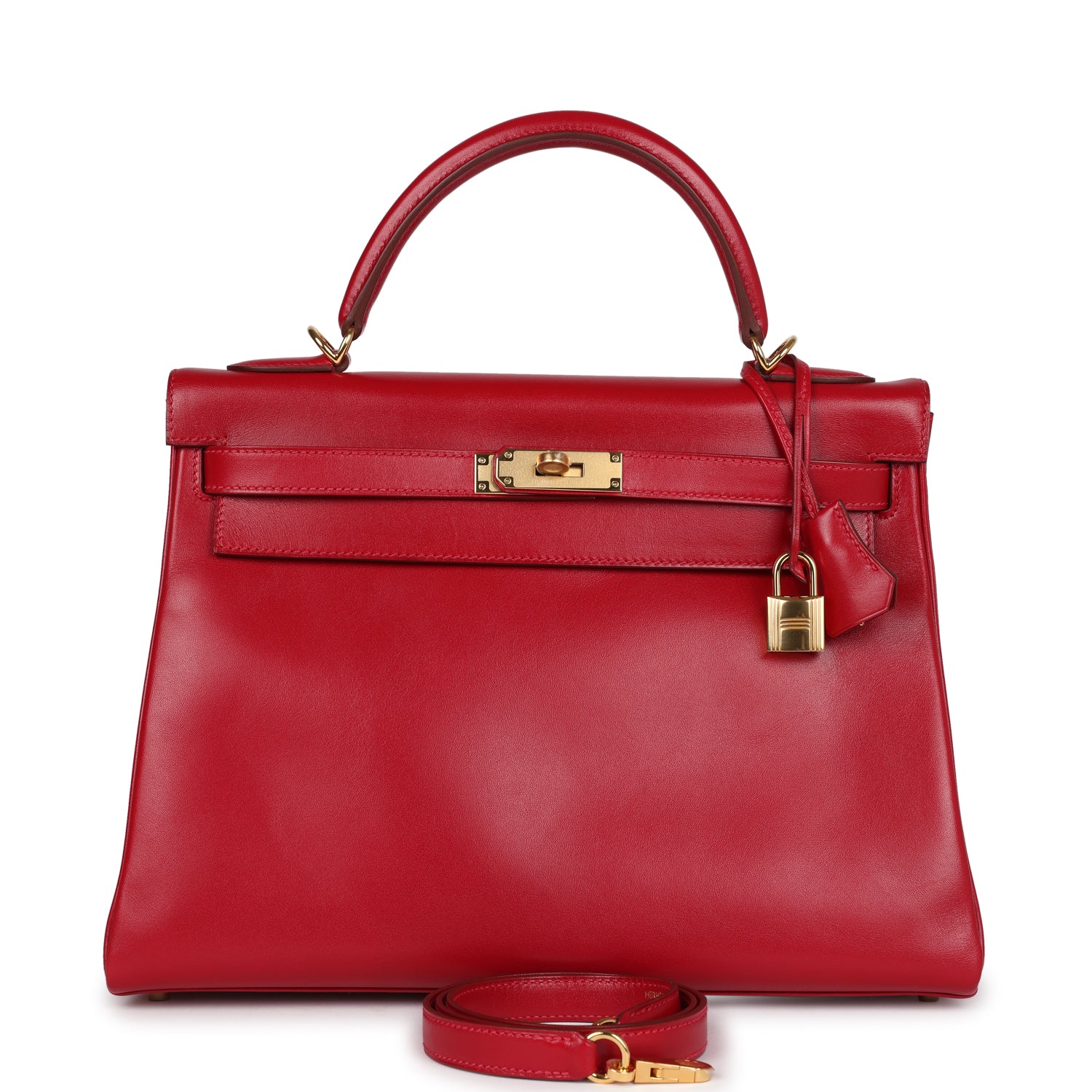 Replicate Hermes Kelly Retourne 32 Rouge Vif Tadelakt Gold Hardware(1:1 replica)