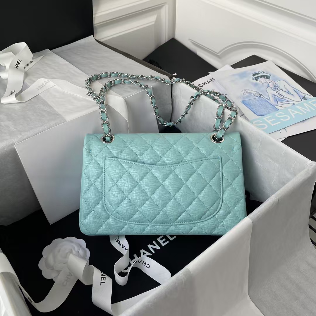 Replicate Chanel Small Classic Handbag Caviar Silver Hardware(1:1 replica)