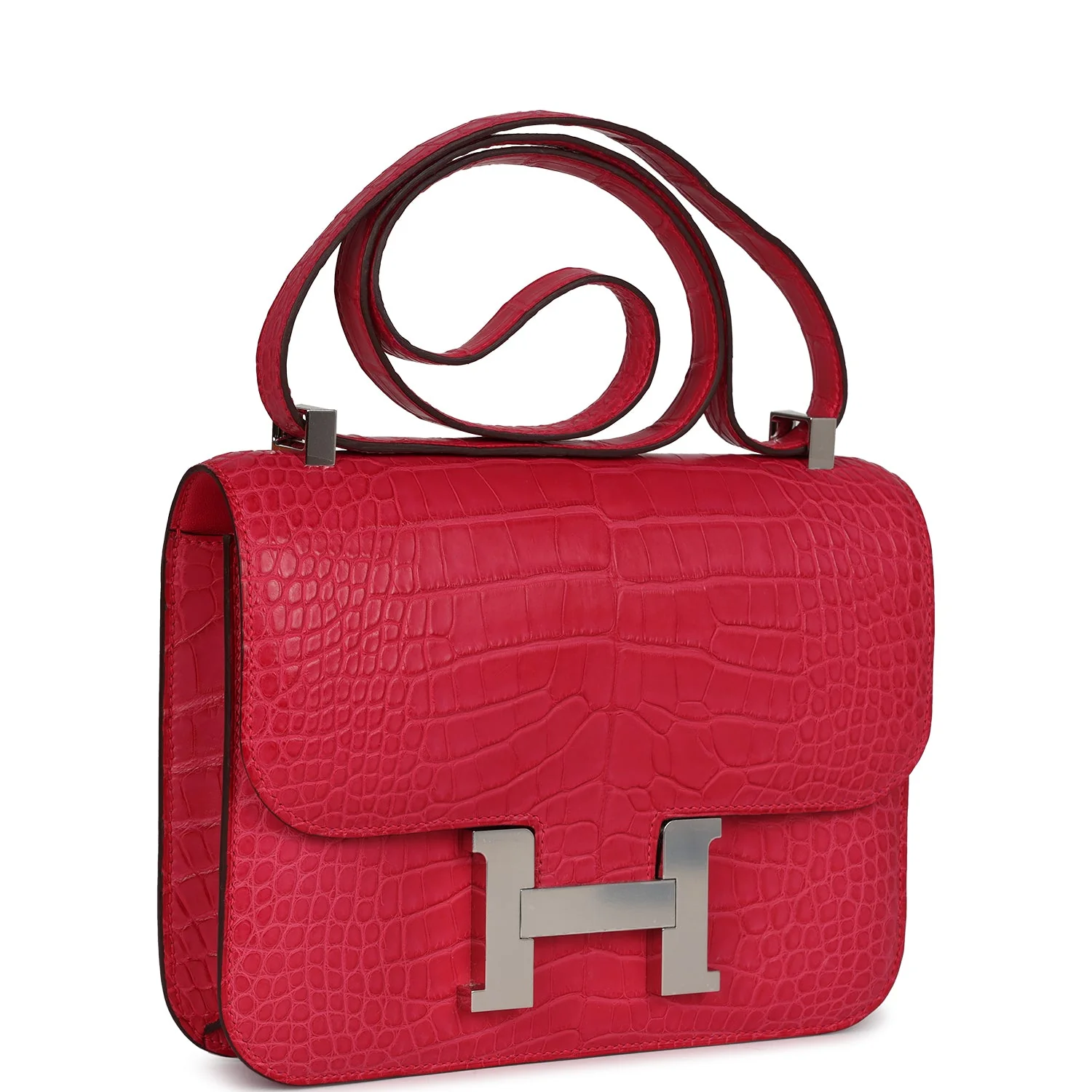 Replicate Hermes Constance 1-24 Rose Extreme Matte Alligator Palladium Hardware(1:1 replica)
