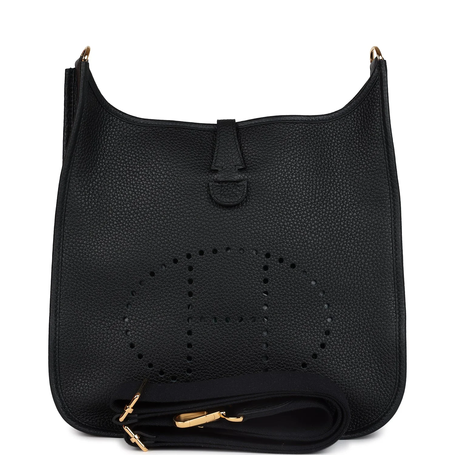 Replicate Hermes Evelyne III PM Black Clemence Gold Hardware(1:1 replica)