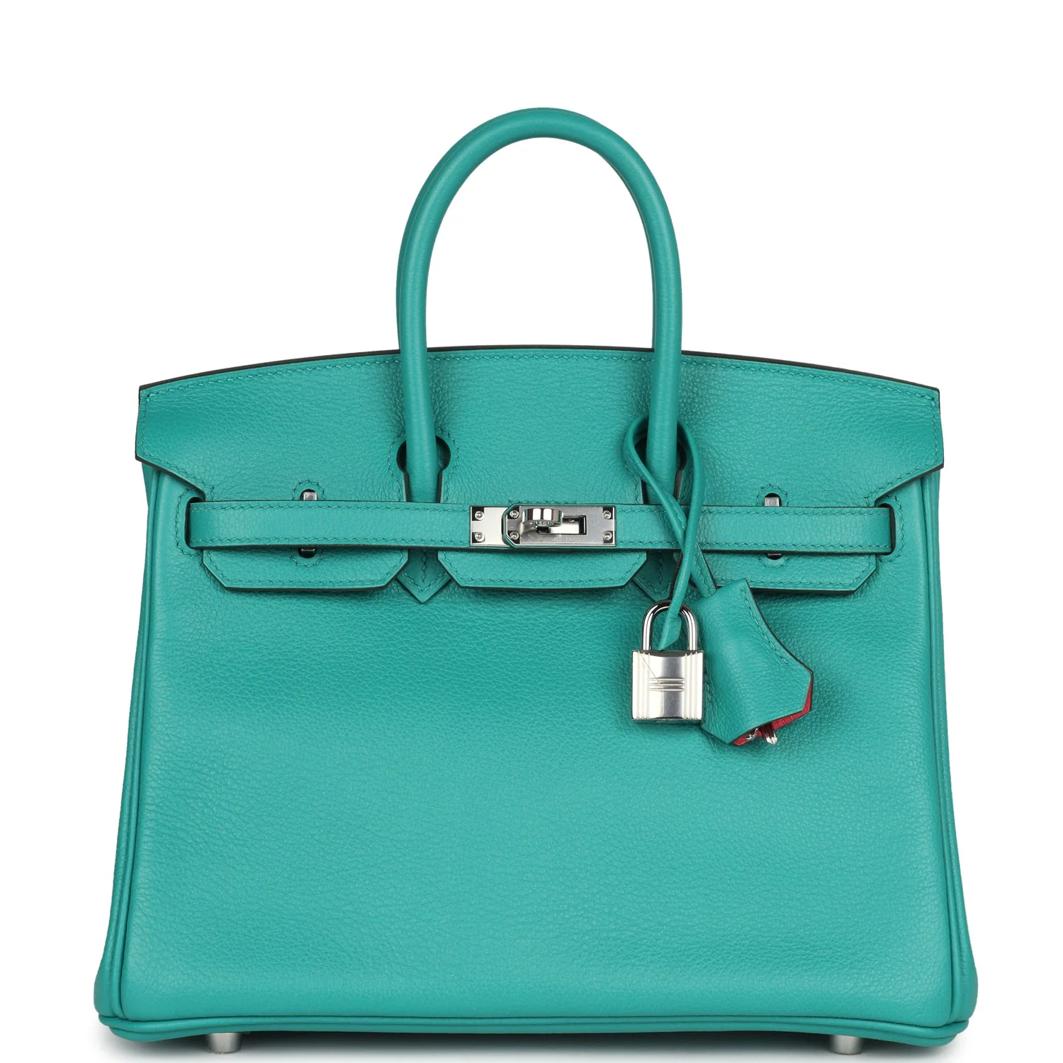 Replicate Hermes Birkin 25 Vert Verone Verso Novillo Palladium Hardware(1:1 replica)