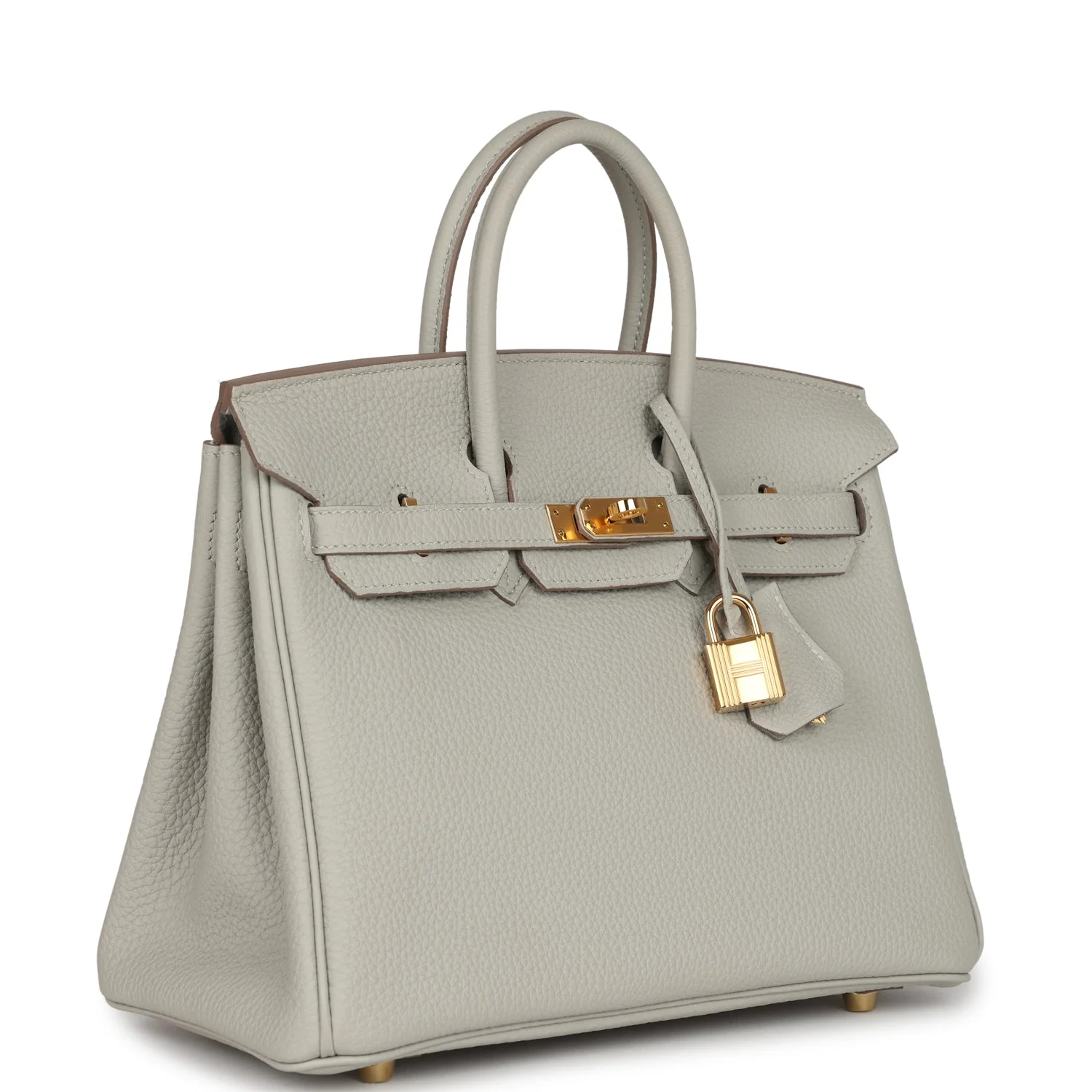 Replicate Hermes Birkin 25 Gris Perle Togo Gold Hardware(1:1 replica)