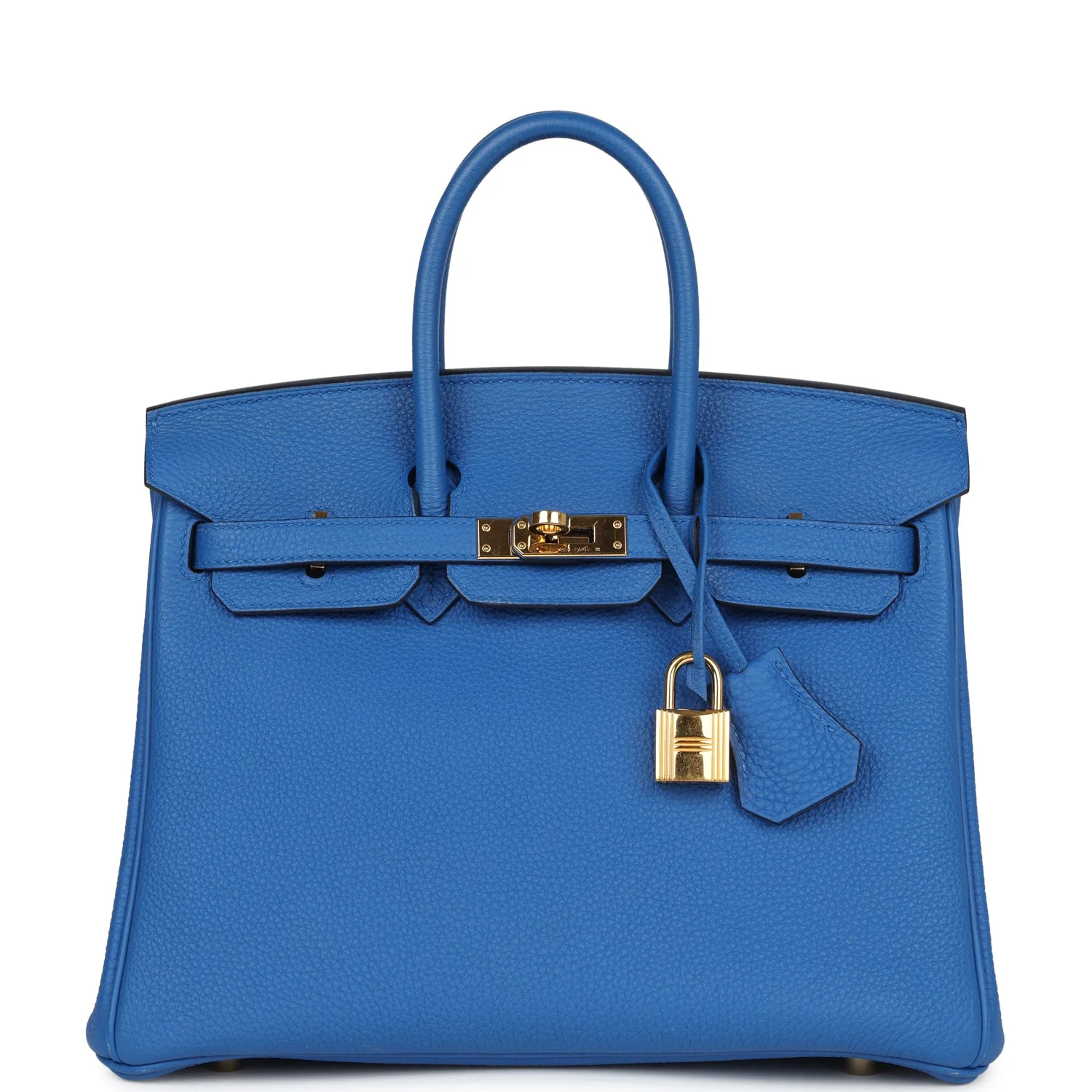 Replicate Hermes Birkin 25 Bleu Zellige Togo Gold Hardware(1:1 replica)