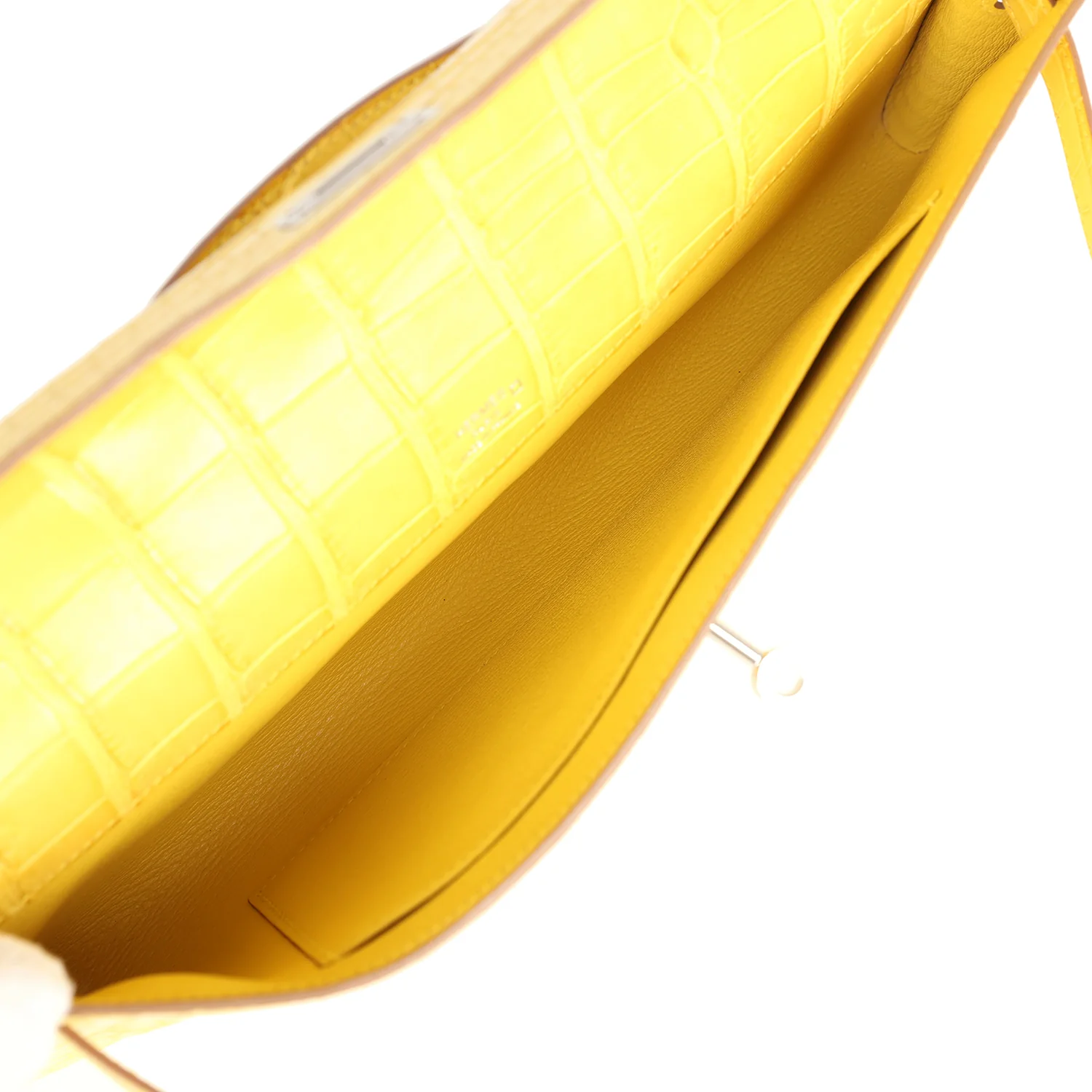 Replicate Hermes Kelly Cut Mimosa Matte Alligator Palladium Hardware(1:1 replica)