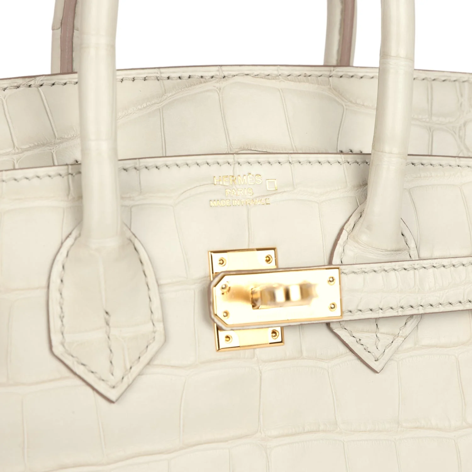 Replicate Hermes Birkin 25 Beton Matte Alligator Gold Hardware(1:1 replica)