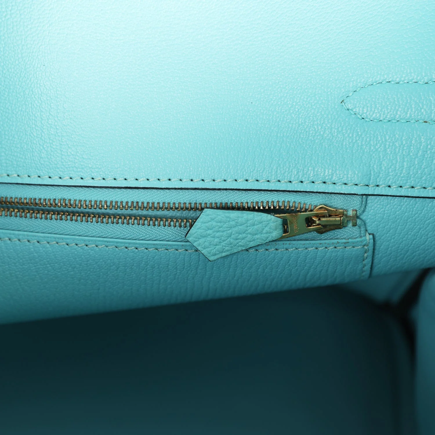 Replicate Hermes Birkin 35 Bleu Atoll Togo Gold Hardware(1:1 replica)