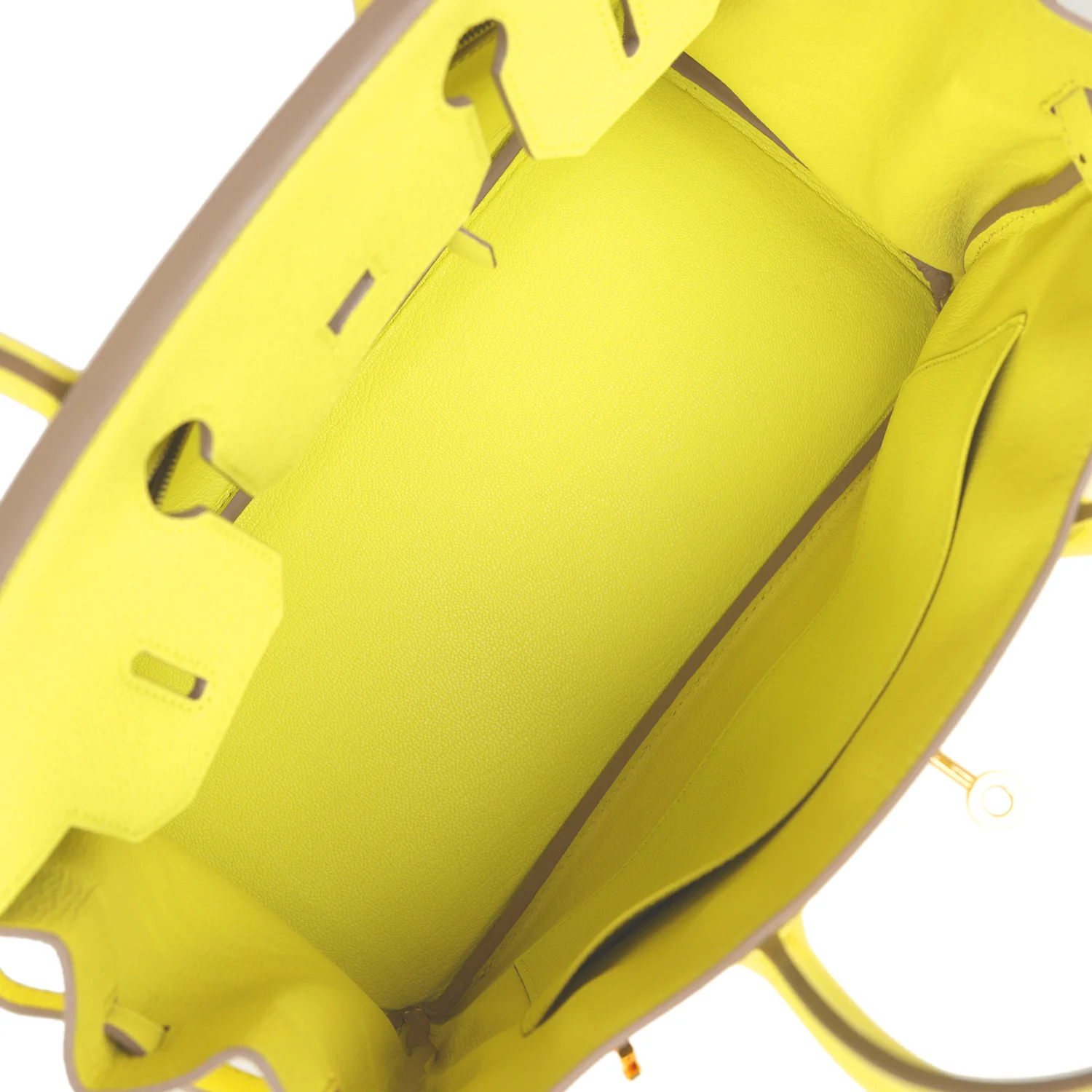 Replicate Hermes Birkin 30 Lime Epsom Gold Hardware(1:1 replica)