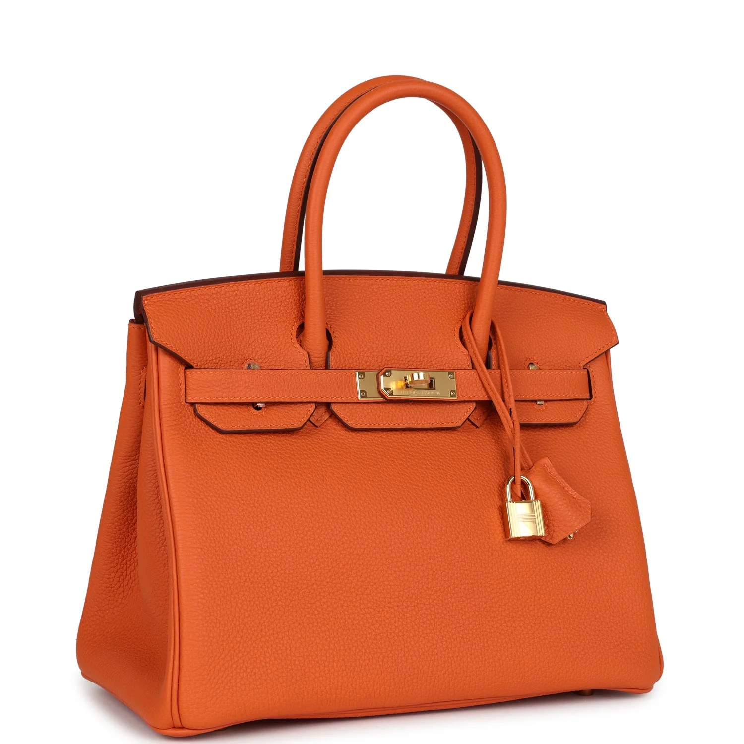 Replicate Hermes Birkin 30 Orange Togo Gold Hardware(1:1 replica)